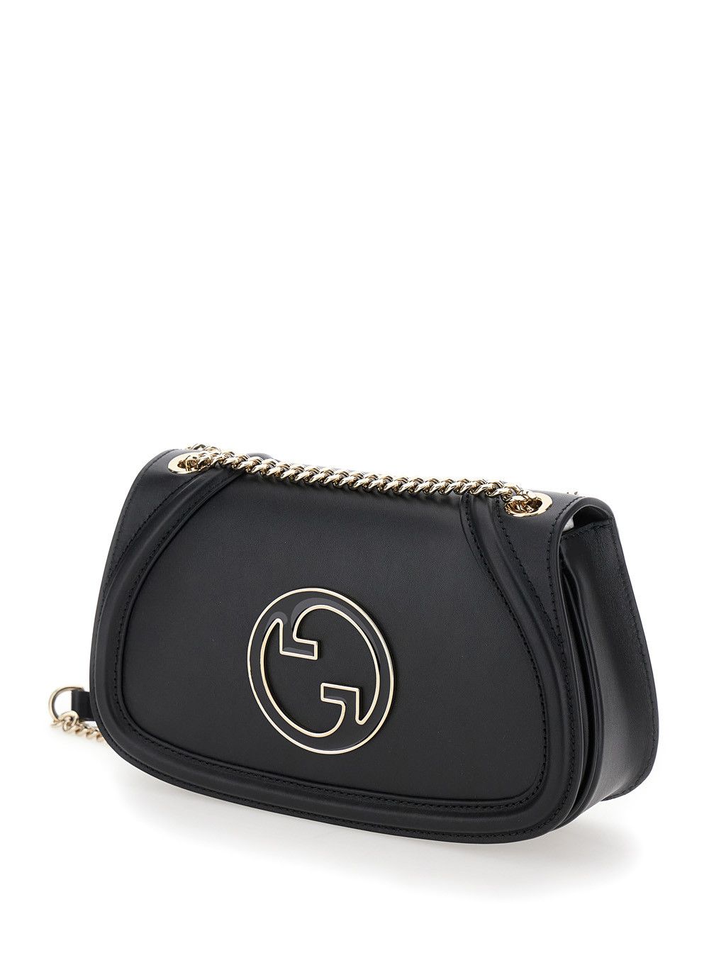 Gucci 'Blondie Small' Black Handbag with Metallic GG Crossover on the Front and Chain Shoulder Strap in Leather Woman Size ONE SIZE - 2 Thumbnail