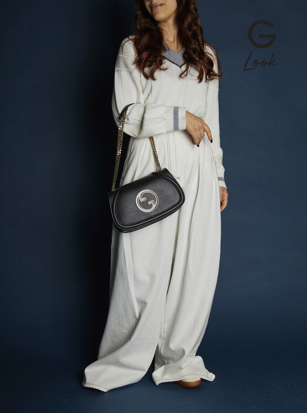Gucci 'Blondie Small' Black Handbag with Metallic GG Crossover on the Front and Chain Shoulder Strap in Leather Woman Size ONE SIZE - 6 Thumbnail