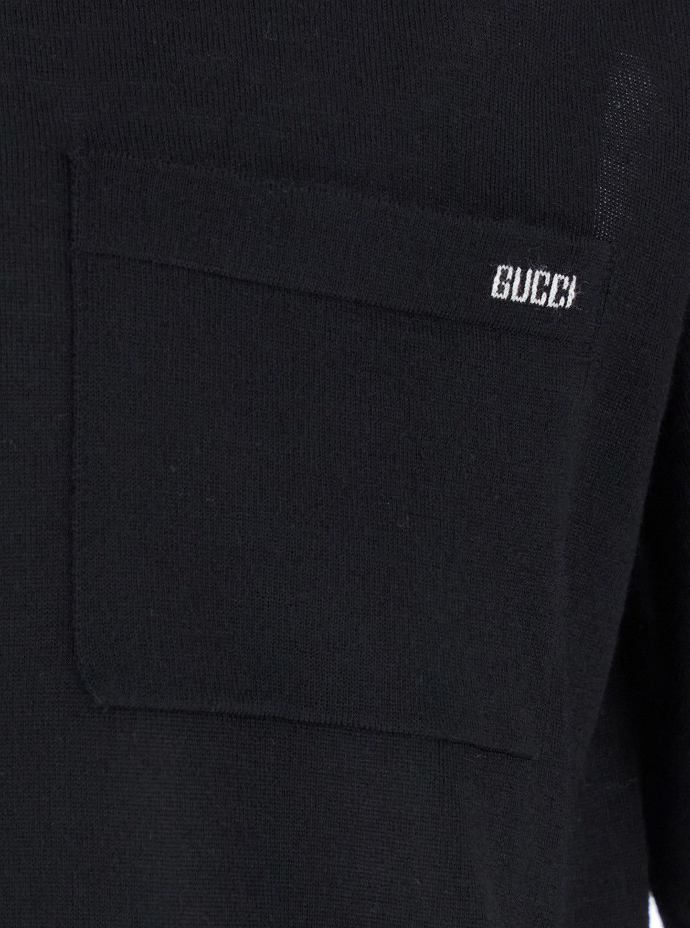 Gucci Black Polo Shirt with Chest Pocket and Embroidered Logo on the Front in Fine Silk Knit Man Size US XL / EU 56 / 4 - 3 Thumbnail