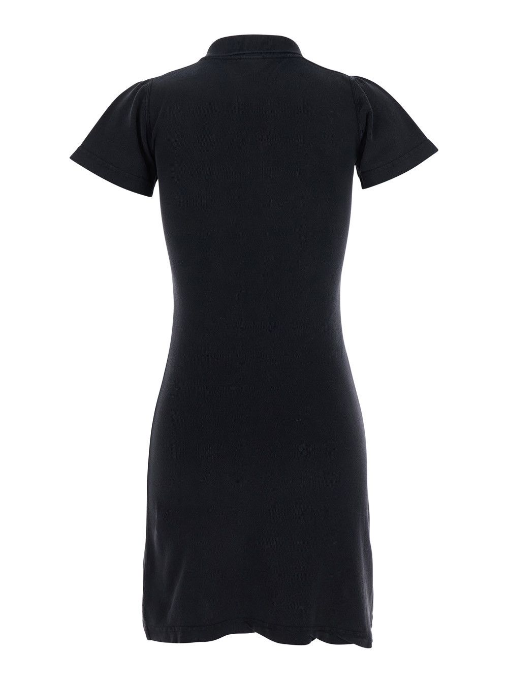 Balenciaga Black Mini Dress with Polo Shirt Style Collar and Logo Detail on  the Front in Cotton Woman | Grailed
