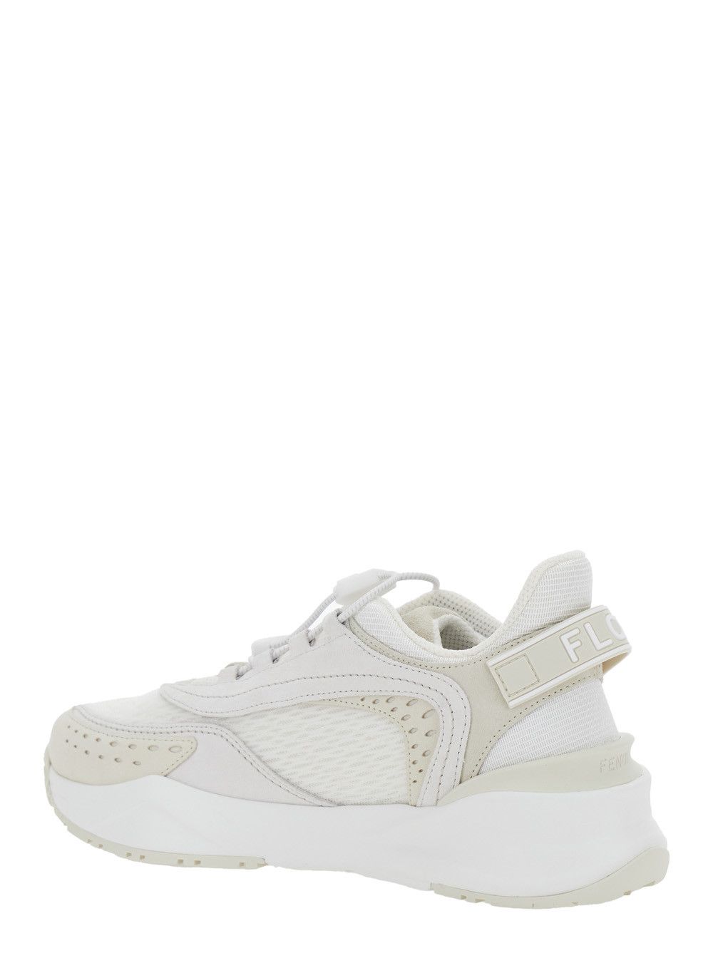 Fendi 'Flow' White Sneakers with Toggle Closure and Logo Lettering on the Side in Tech Fabric Woman Size US 10 / IT 40 - 3 Thumbnail