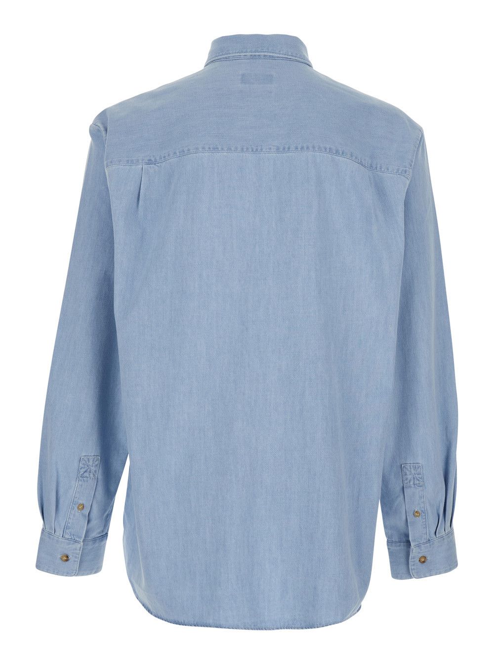 A.P.C. 'Mathia' Light Blue Shirt with Classic Collar and Logo Lettering Embroidery on the Front in Cotton Man Size US XL / EU 56 / 4 - 2 Thumbnail
