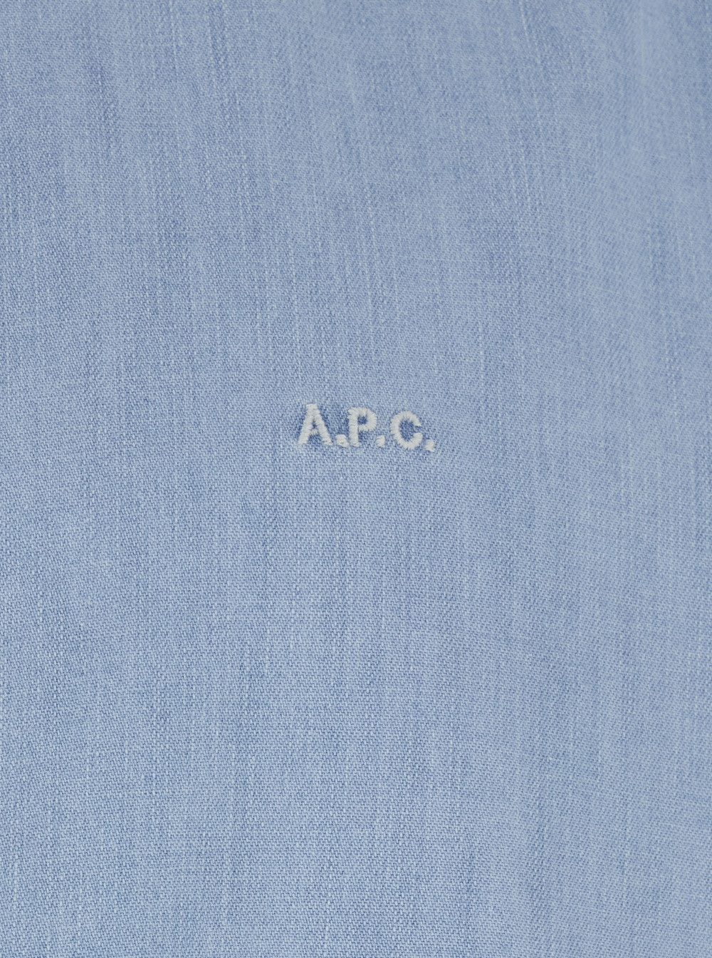 A.P.C. 'Mathia' Light Blue Shirt with Classic Collar and Logo Lettering Embroidery on the Front in Cotton Man Size US XL / EU 56 / 4 - 3 Thumbnail