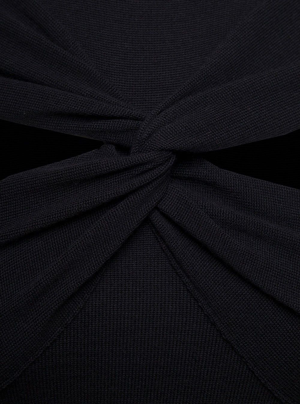 Coperni Mini Black Dress with Mock Neck and Twisted Cut-Out in Wool Woman Size M / US 6-8 / IT 42-44 - 3 Thumbnail