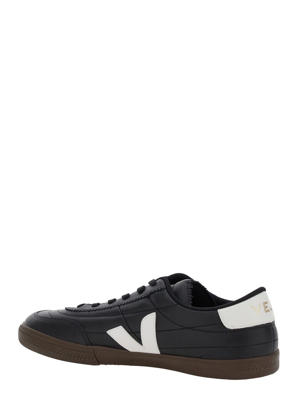 Veja 'Panenka' Black Sneaker with Logo on the Side and Contrasting Heel in Leather Unisex Size US 9 / EU 42 - 3 Thumbnail