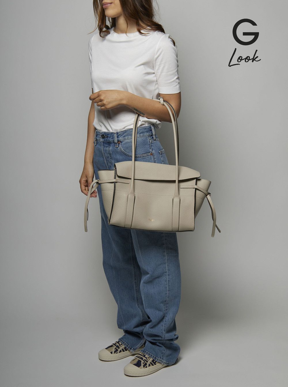 Mulberry 'Small Bayswater' White Shoulder Bag with Laminated Logo in Leather Woman Size ONE SIZE - 7 Thumbnail