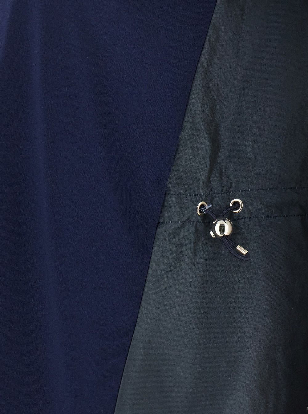 Herno Blue Crewneck T-Shirt with Drawstring Waist in Cotton Woman Size M / US 6-8 / IT 42-44 - 3 Thumbnail