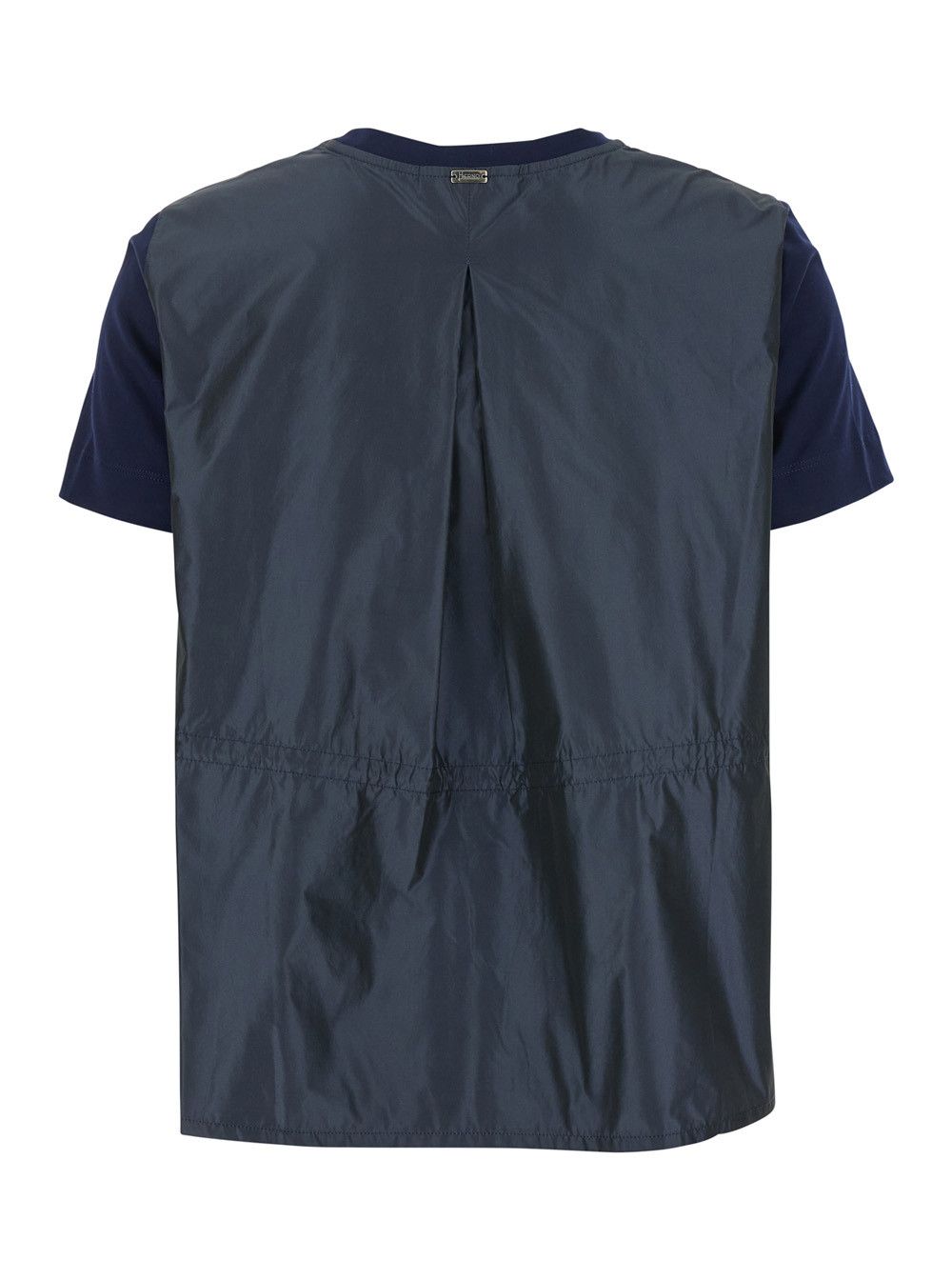 Herno Blue Crewneck T-Shirt with Drawstring Waist in Cotton Woman Size M / US 6-8 / IT 42-44 - 2 Thumbnail