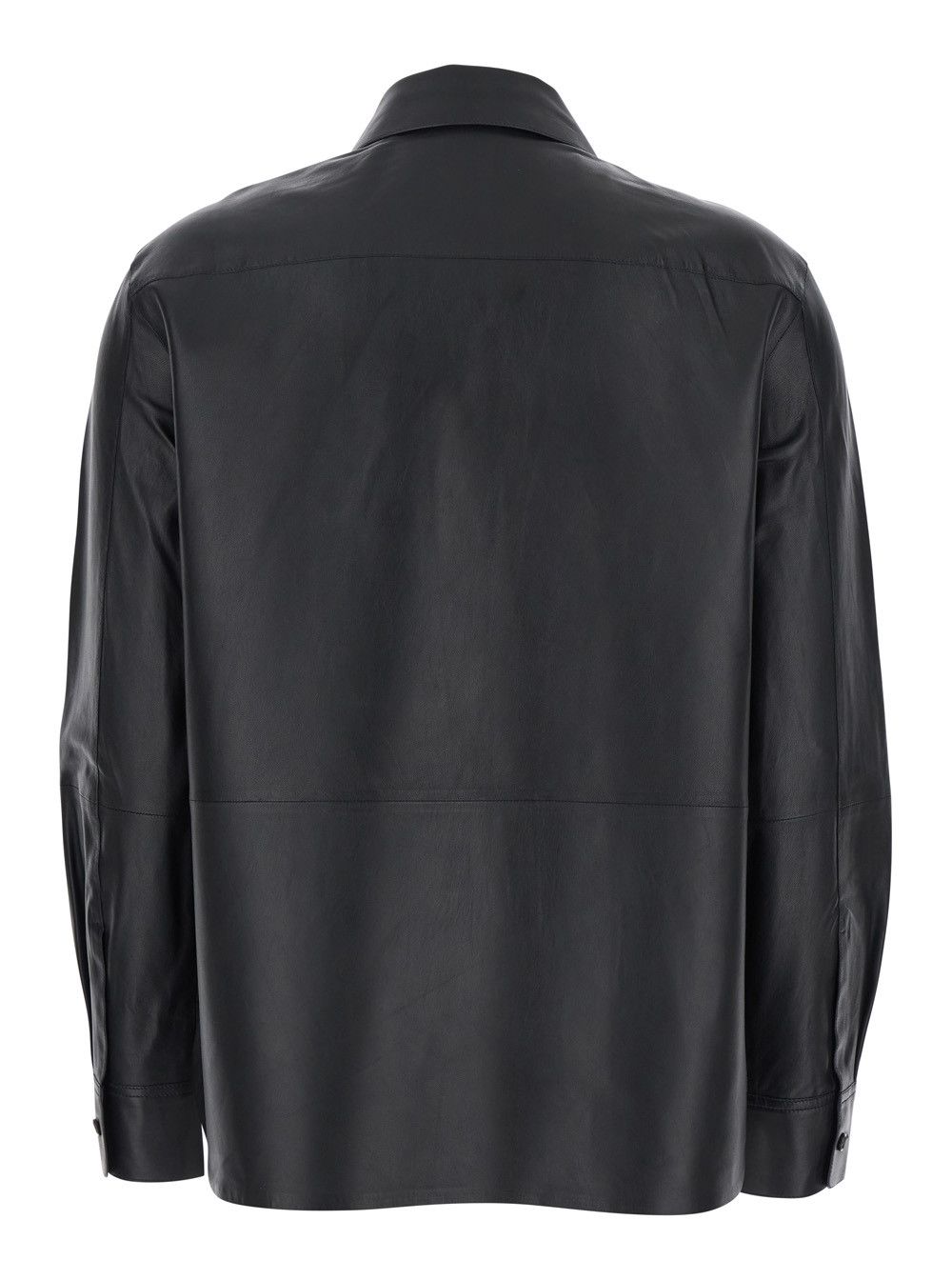 Theory Black Jacket with Classic Collar and Front Button Closure in Leather Woman Size XS / US 0-2 / IT 36-38 - 2 Thumbnail