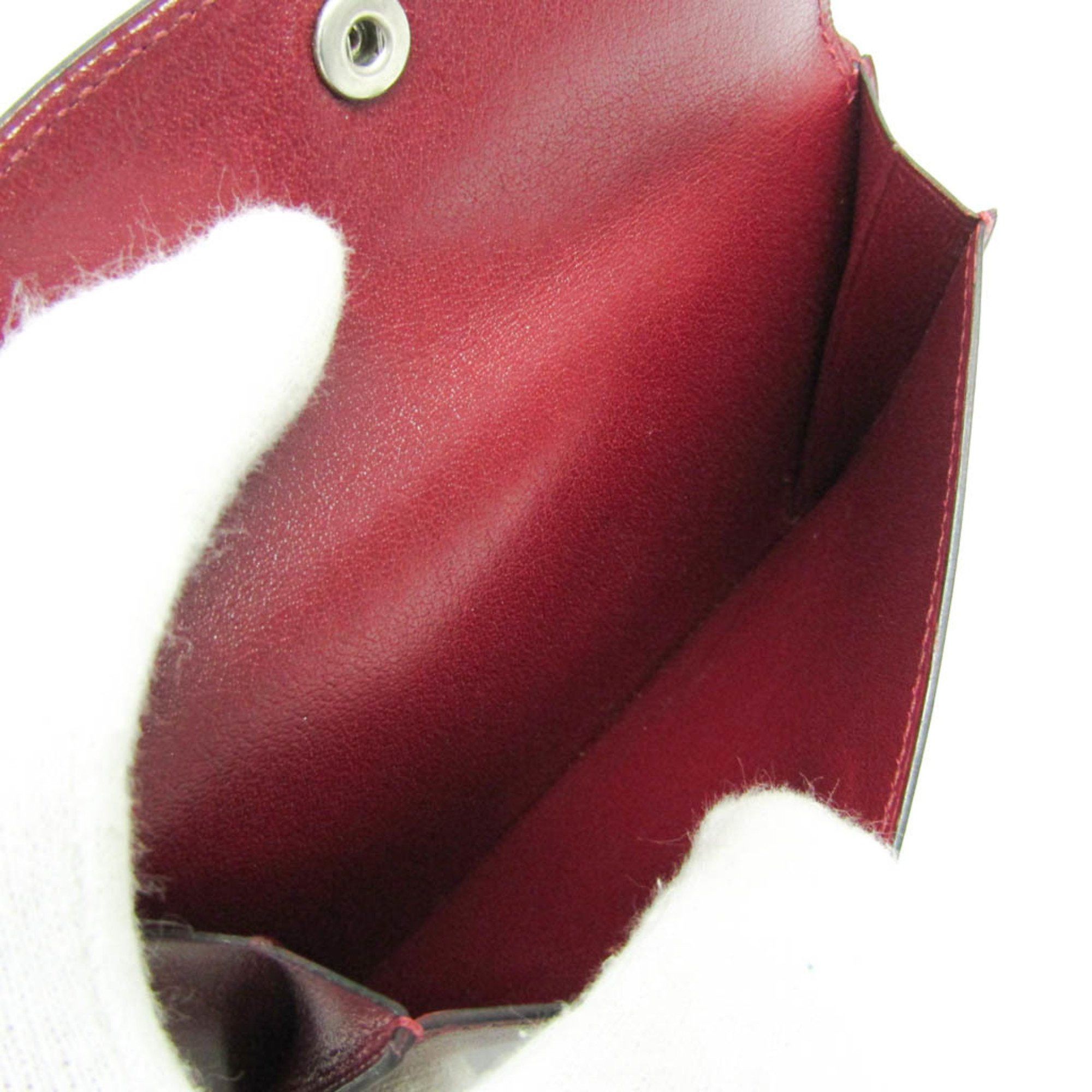 Hermes Hermes Julla Women,Men Box Calf Leather Wallet (bi-fold) Bordeaux Size ONE SIZE - 4 Thumbnail