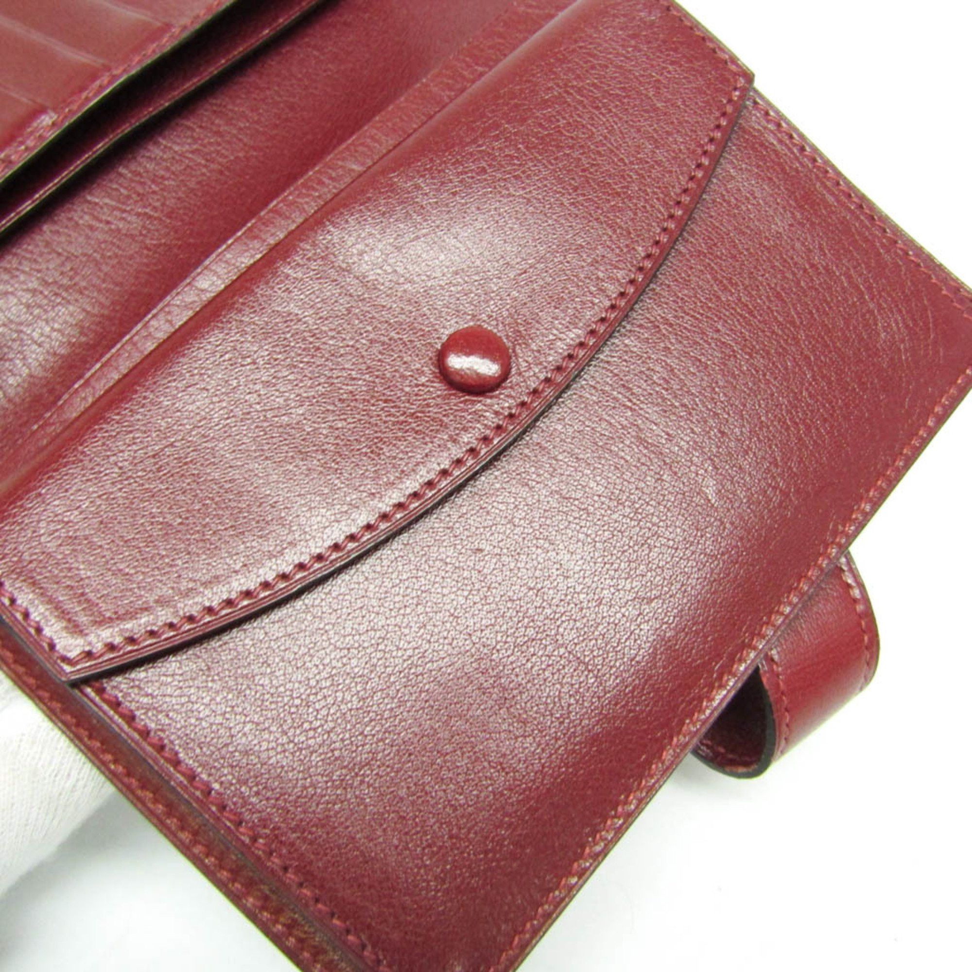 Hermes Hermes Julla Women,Men Box Calf Leather Wallet (bi-fold) Bordeaux Size ONE SIZE - 11 Thumbnail