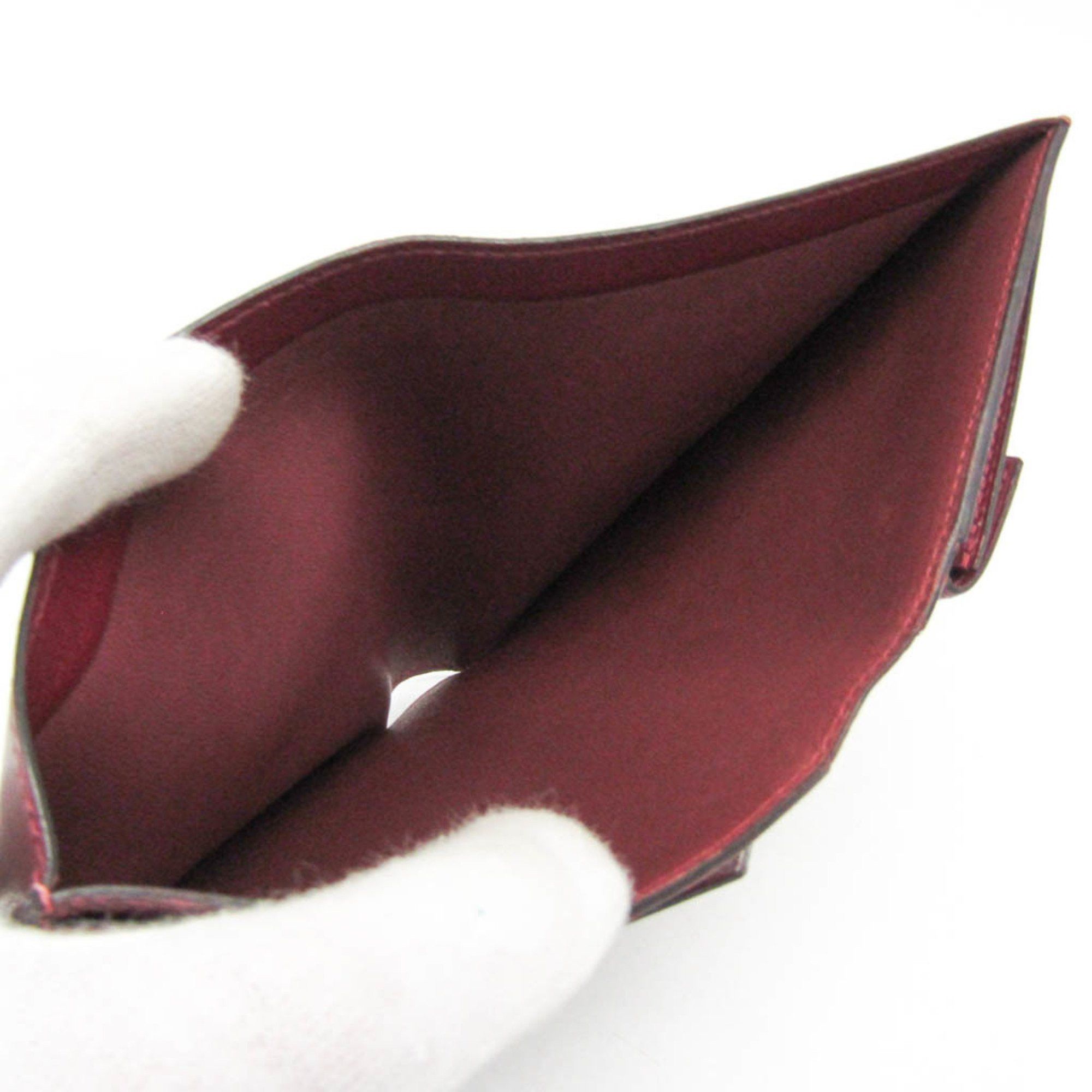 Hermes Hermes Julla Women,Men Box Calf Leather Wallet (bi-fold) Bordeaux Size ONE SIZE - 5 Thumbnail