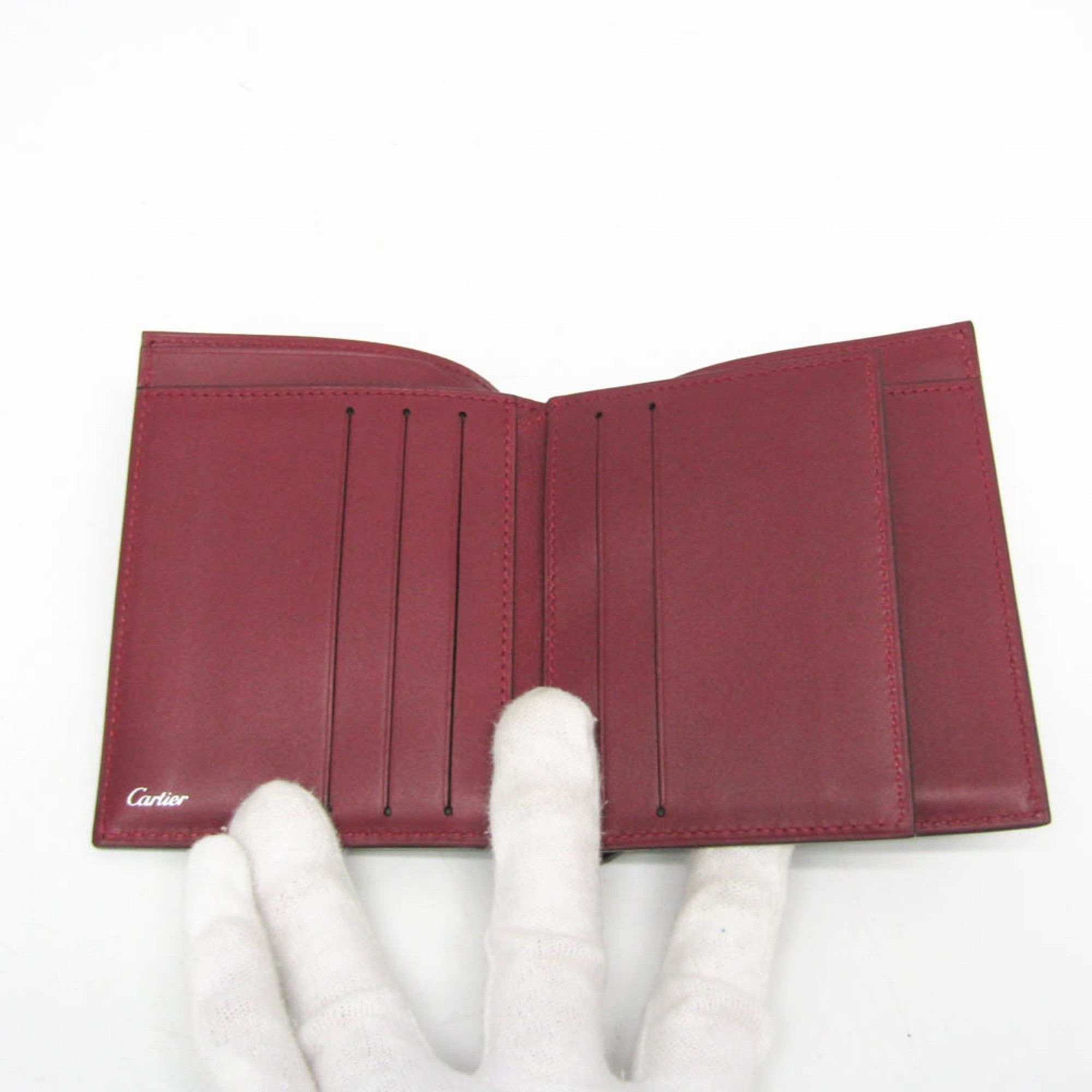 Cartier Cartier Logo L3001457 Men's Leather Bill Wallet (bi-fold) Black,Bordeaux Size ONE SIZE - 4 Thumbnail