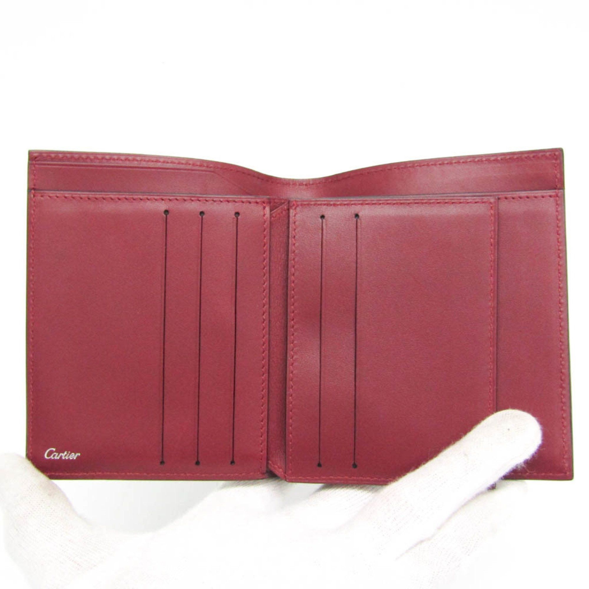 Cartier Cartier Logo L3001457 Men's Leather Bill Wallet (bi-fold) Black,Bordeaux Size ONE SIZE - 10 Thumbnail