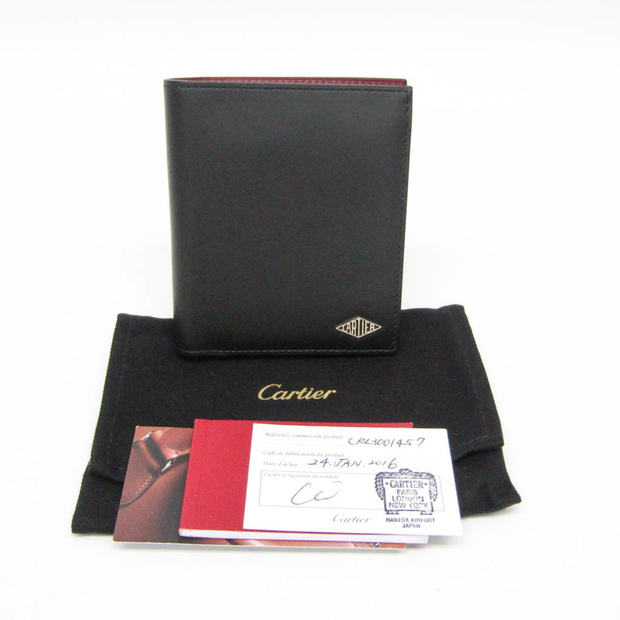 Cartier Cartier Logo L3001457 Men's Leather Bill Wallet (bi-fold) Black,Bordeaux Size ONE SIZE - 2 Thumbnail