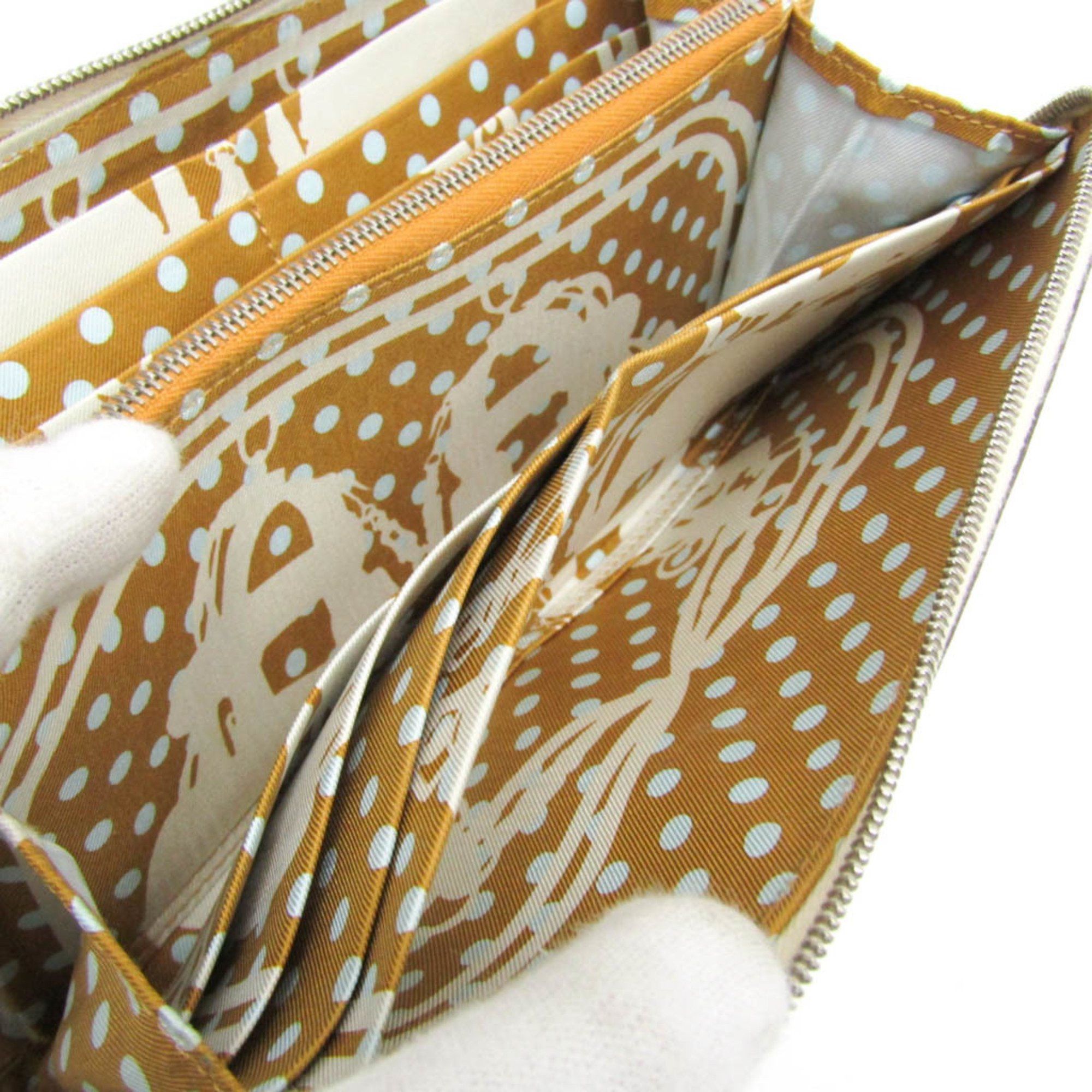 Hermes Hermes Silk'in Azap Long Women's Epsom Leather Long Wallet (bi-fold) Cream Size ONE SIZE - 12 Thumbnail