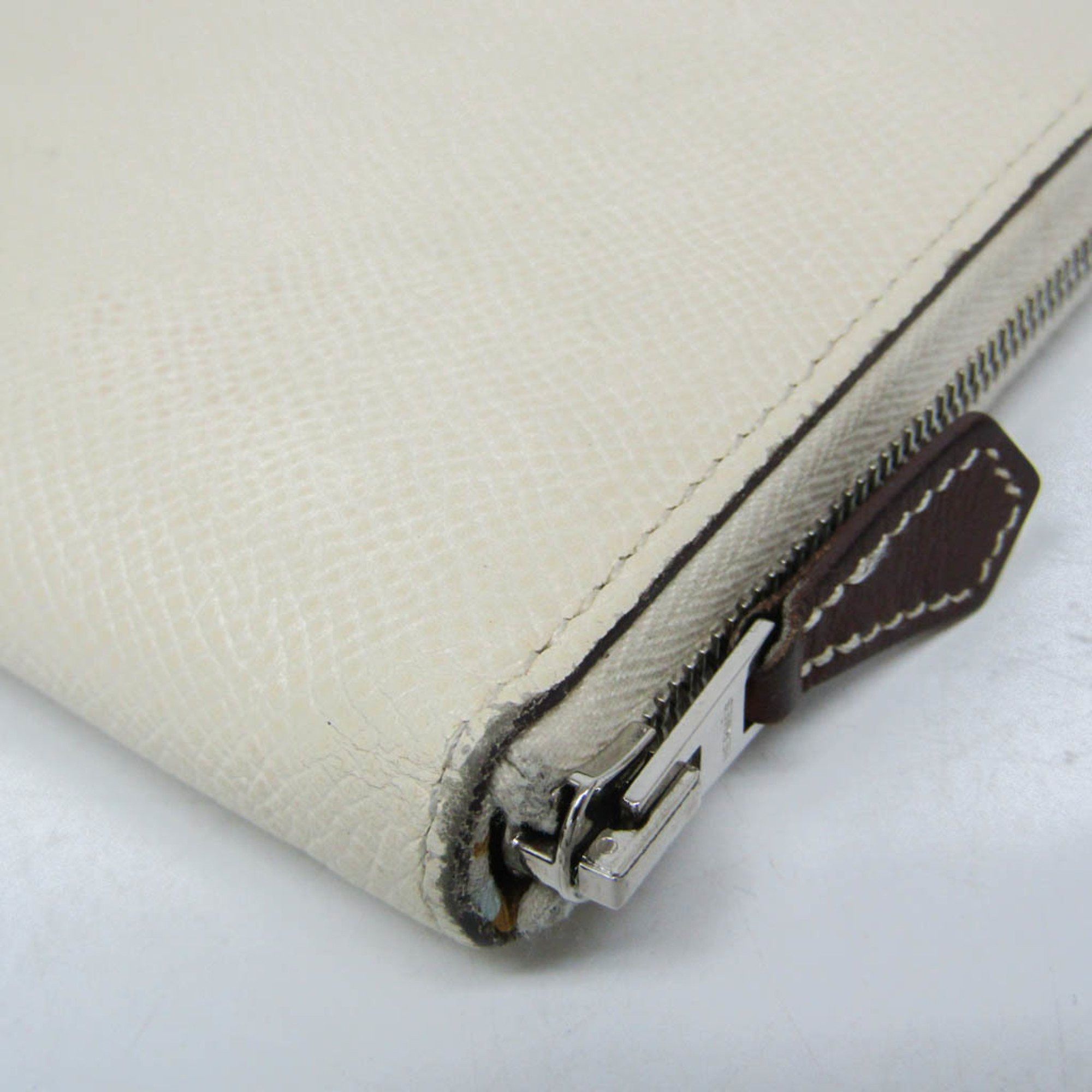 Hermes Hermes Silk'in Azap Long Women's Epsom Leather Long Wallet (bi-fold) Cream Size ONE SIZE - 8 Thumbnail