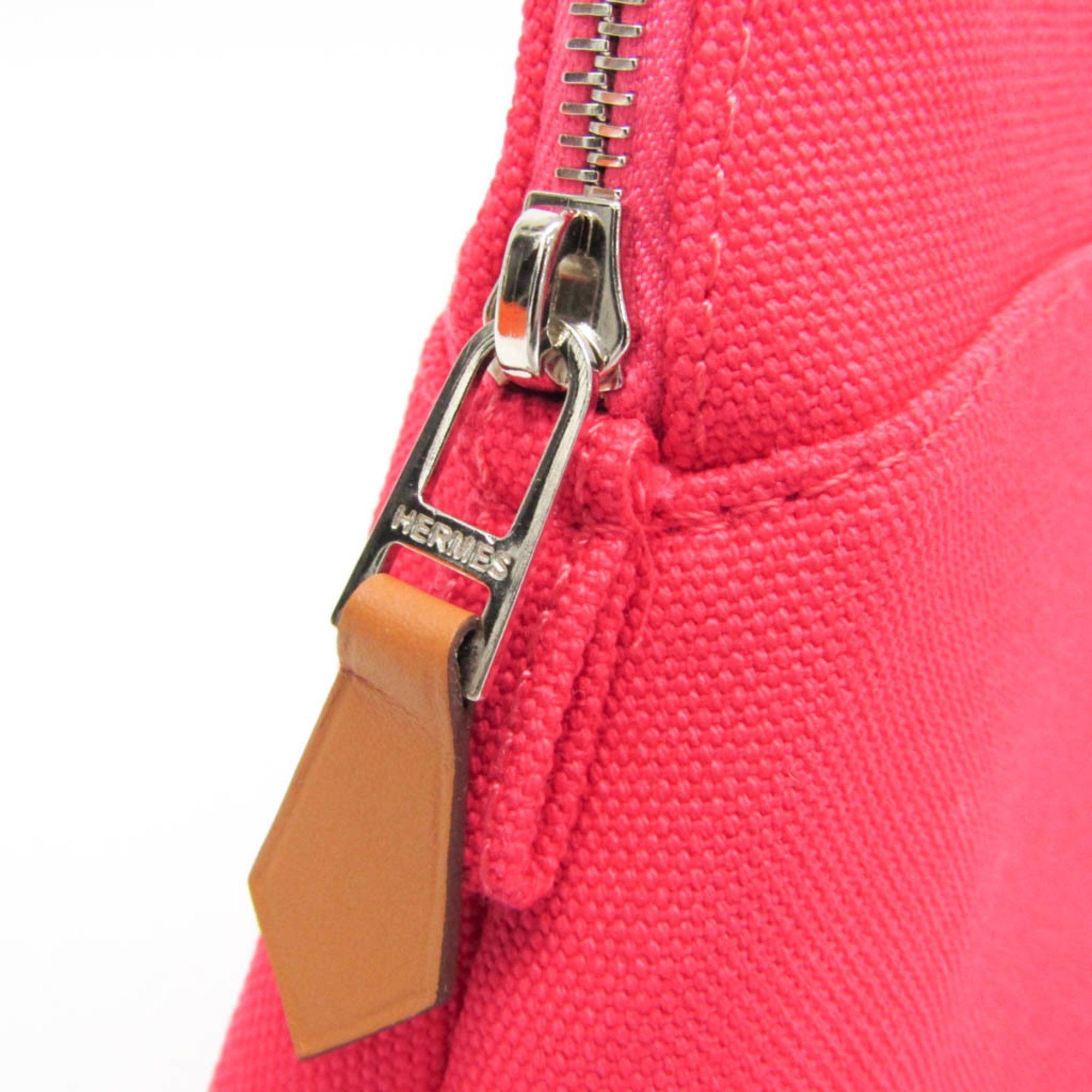 Hermes Hermes Bolide Mini Women's Cotton,Leather Pouch Brown,Pink Size ONE SIZE - 6 Thumbnail