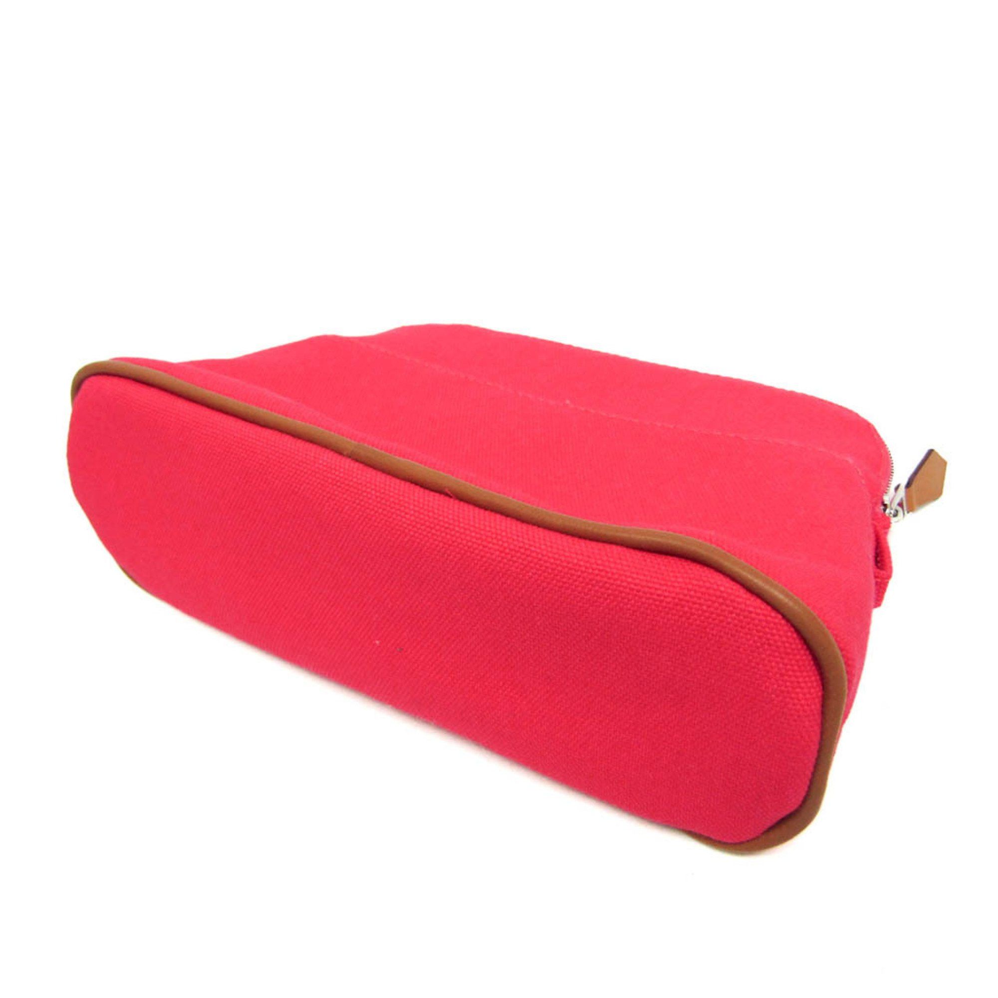 Hermes Hermes Bolide Mini Women's Cotton,Leather Pouch Brown,Pink Size ONE SIZE - 3 Thumbnail