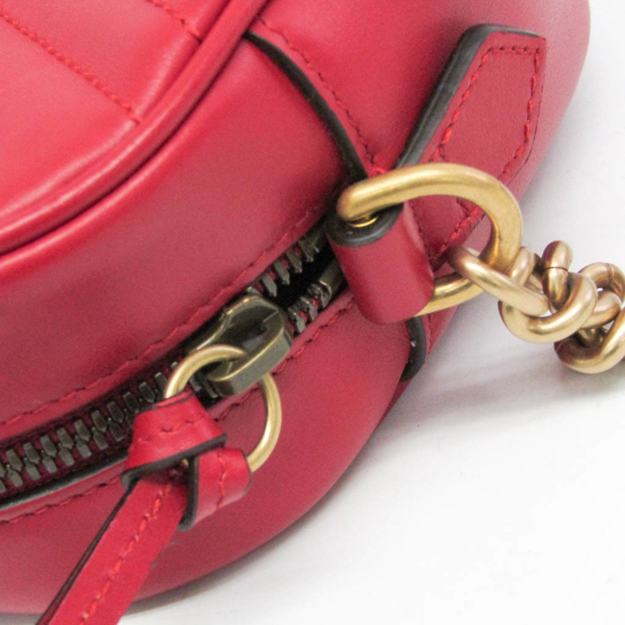 Gucci Gucci GG Marmont Small Camera Bag 447632 Women's Leather Shoulder Bag Red Color Size ONE SIZE - 9 Thumbnail