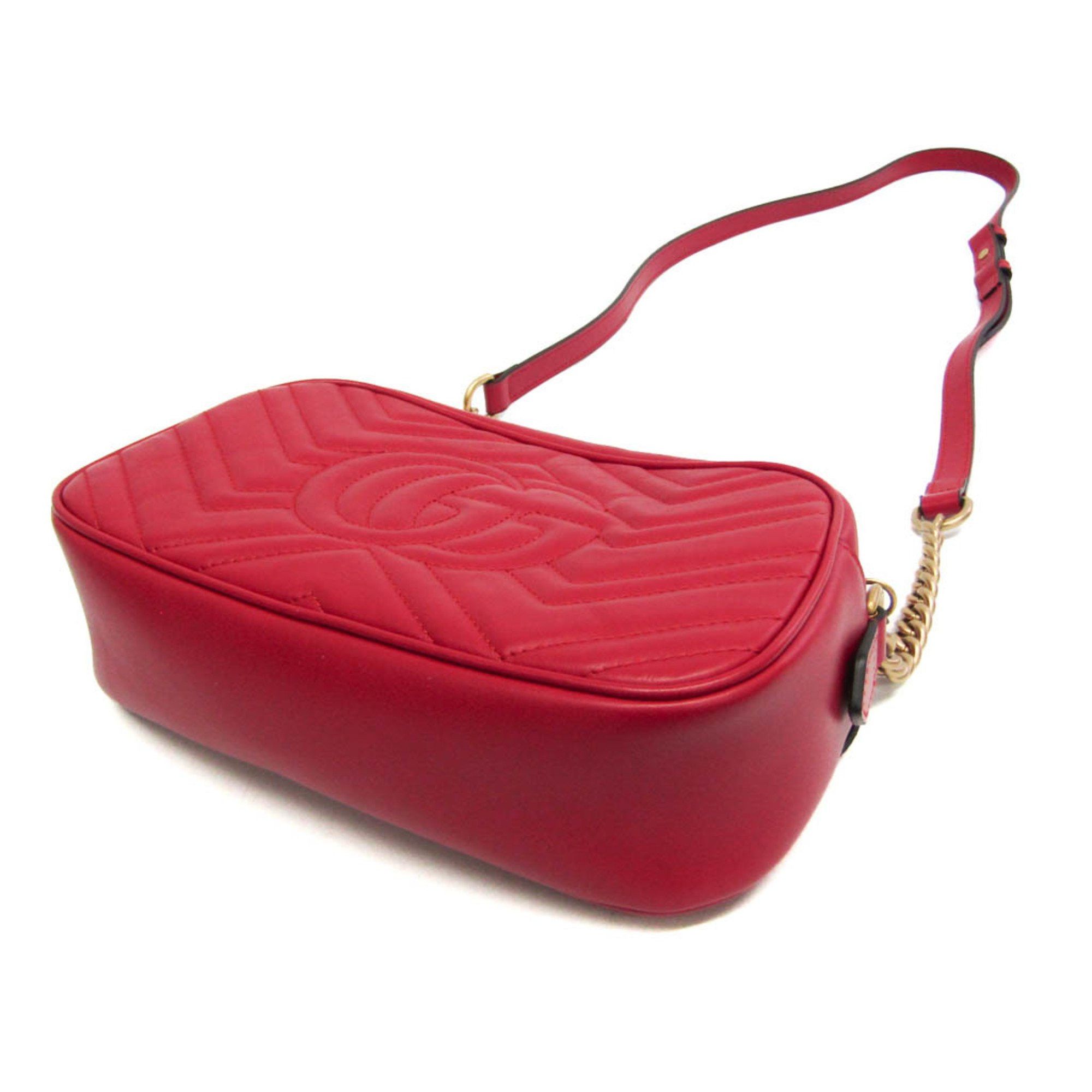 Gucci Gucci GG Marmont Small Camera Bag 447632 Women's Leather Shoulder Bag Red Color Size ONE SIZE - 2 Thumbnail