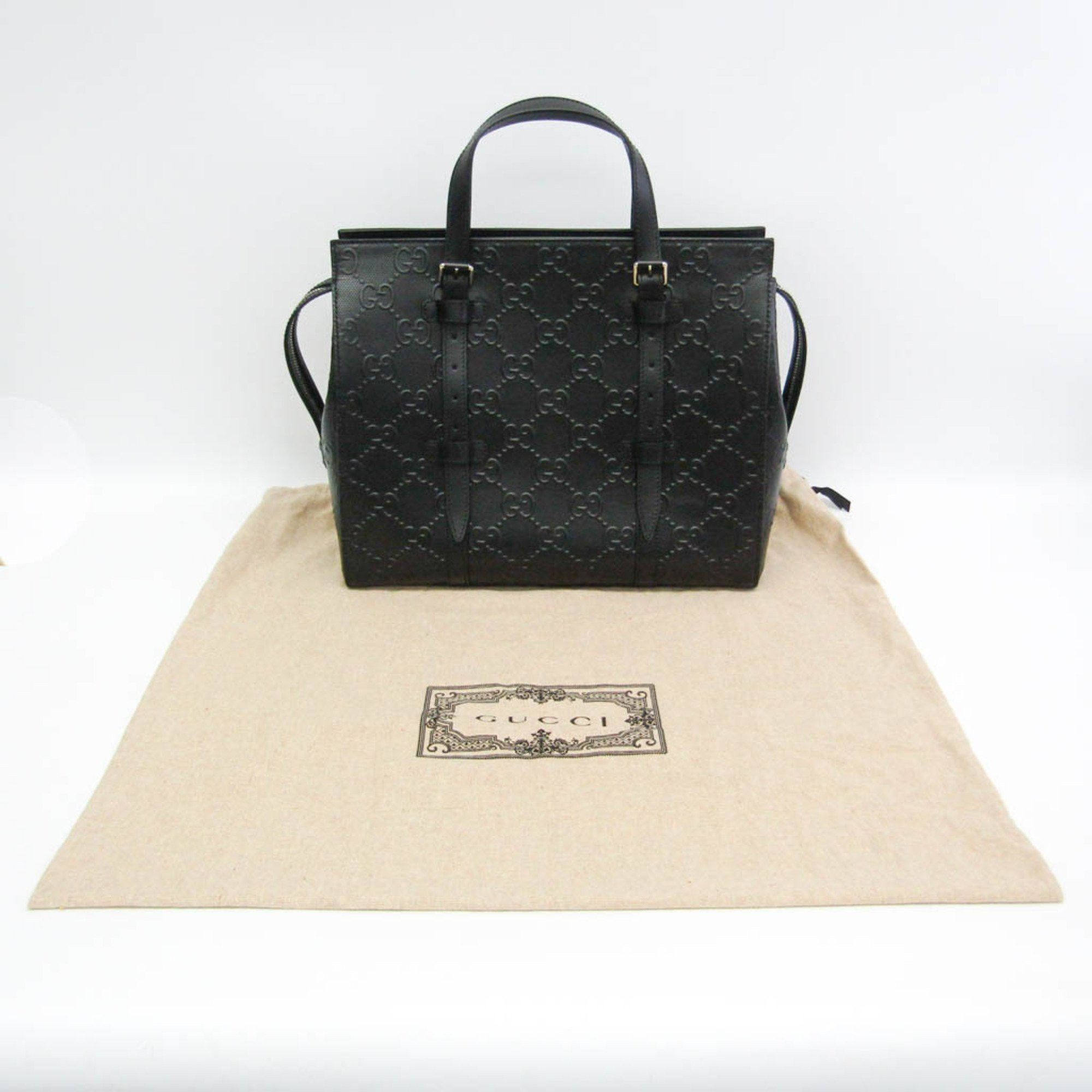 Gucci Gucci GG Embossed Tote 625774 Men's Leather Shoulder Bag,Tote Bag Black Size ONE SIZE - 2 Thumbnail