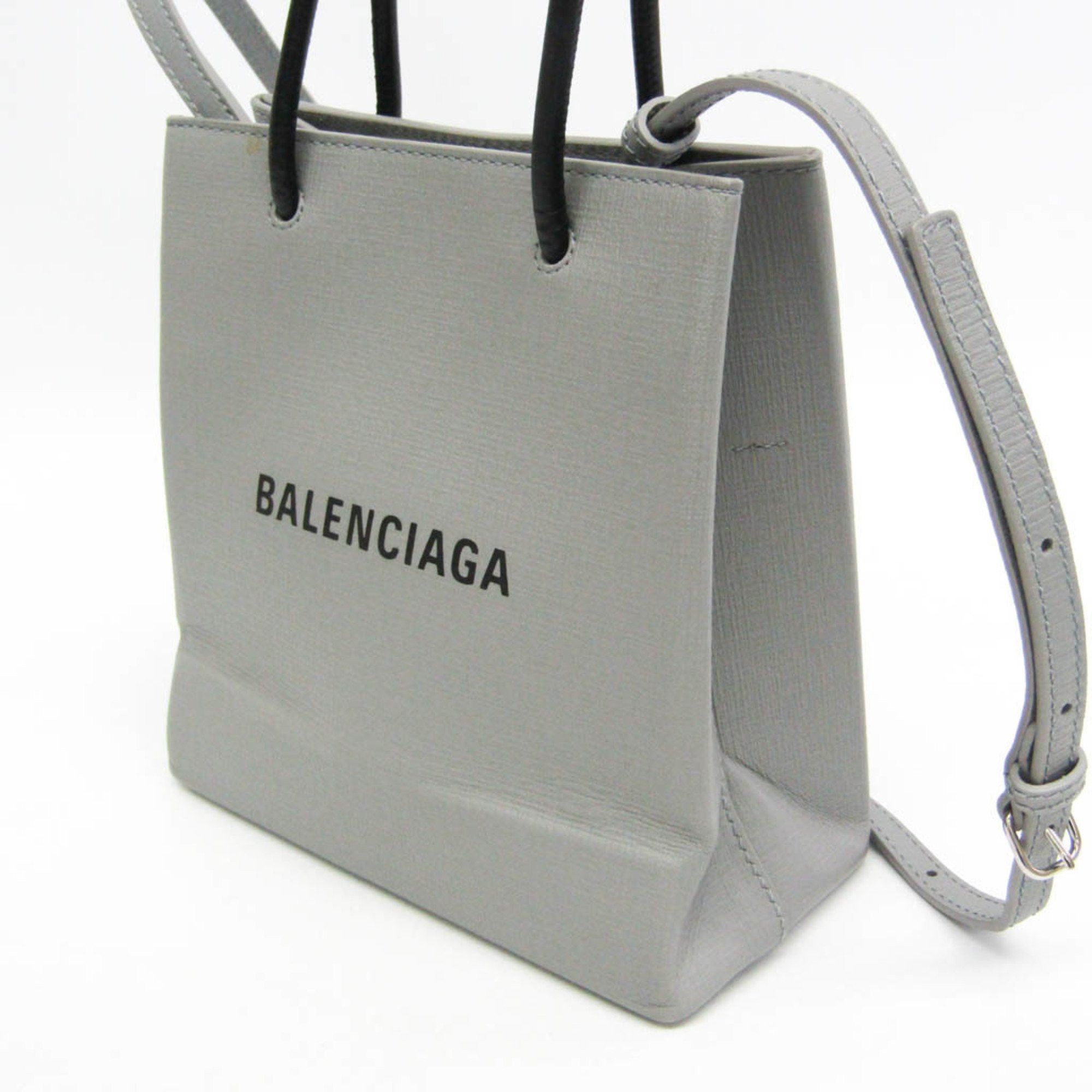 Balenciaga Balenciaga Shopping Tote XXS 597858 Women,Men Leather Handbag,Shoulder Bag Gray Size ONE SIZE - 6 Thumbnail