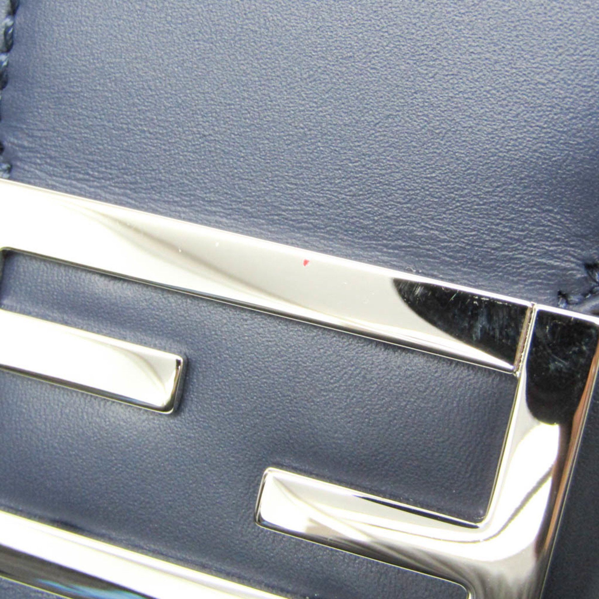 Fendi Fendi Flat Baguette Medium 7VA524 Women's Leather,Canvas Shoulder Bag Navy Size ONE SIZE - 9 Thumbnail