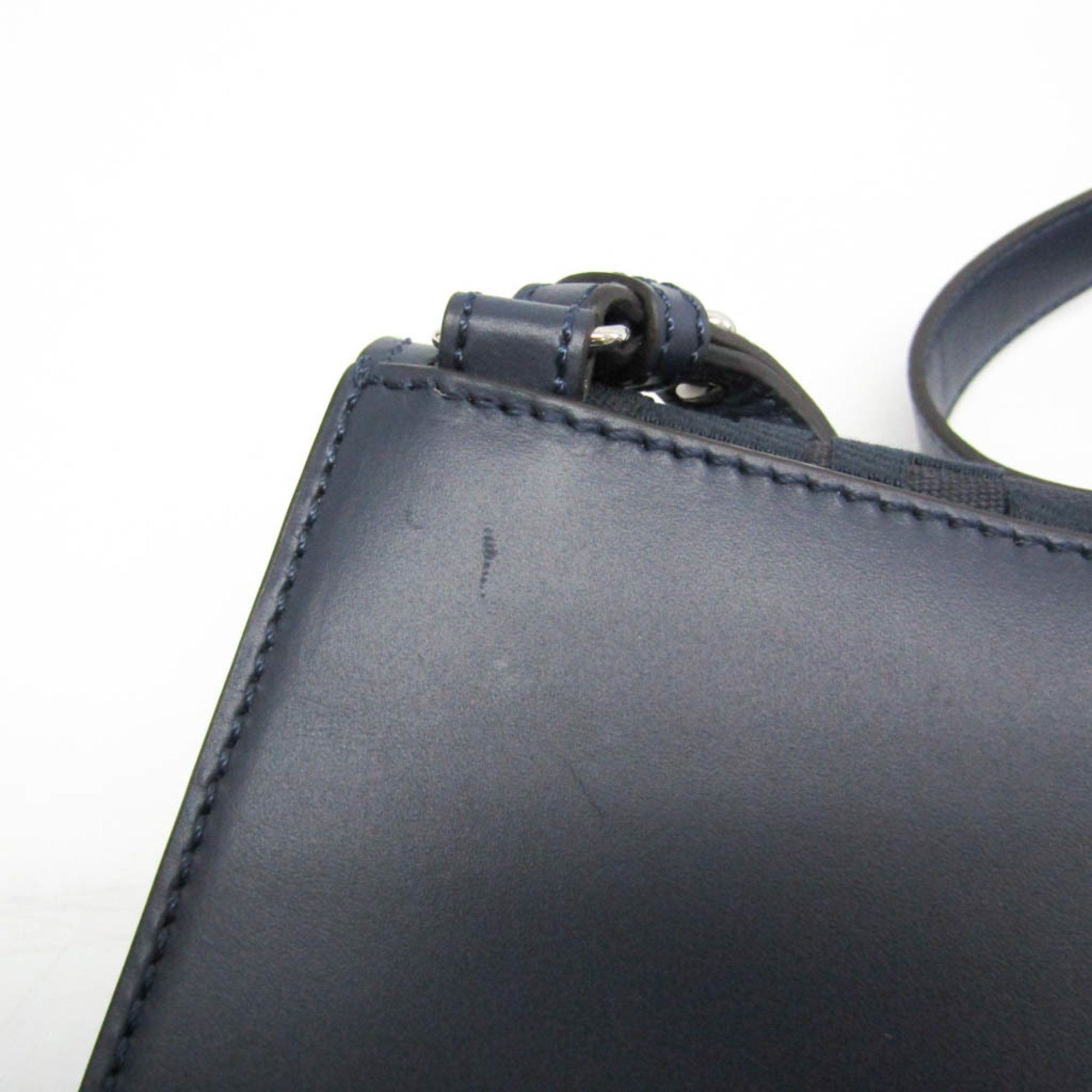 Fendi Fendi Flat Baguette Medium 7VA524 Women's Leather,Canvas Shoulder Bag Navy Size ONE SIZE - 8 Thumbnail