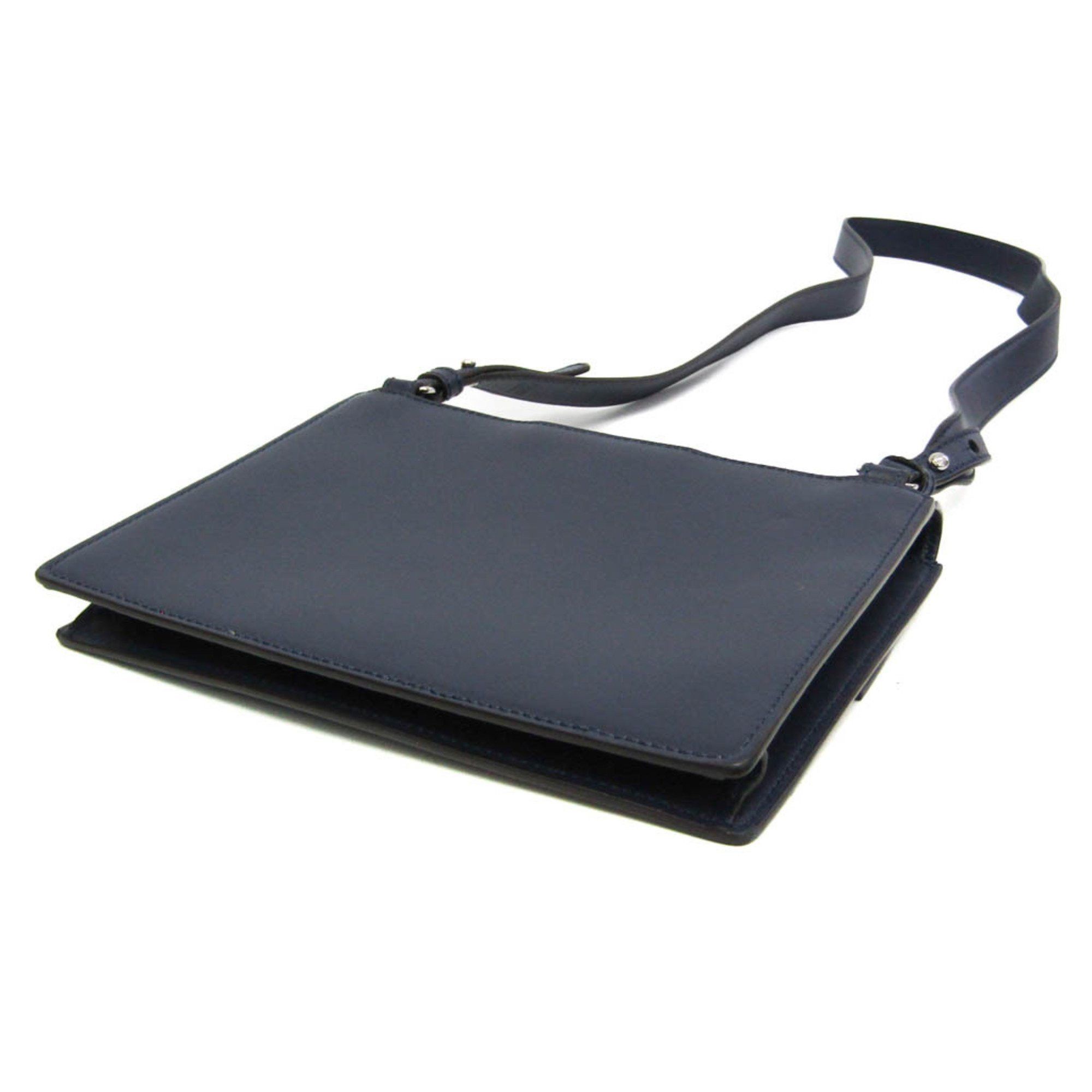 Fendi Fendi Flat Baguette Medium 7VA524 Women's Leather,Canvas Shoulder Bag Navy Size ONE SIZE - 3 Thumbnail
