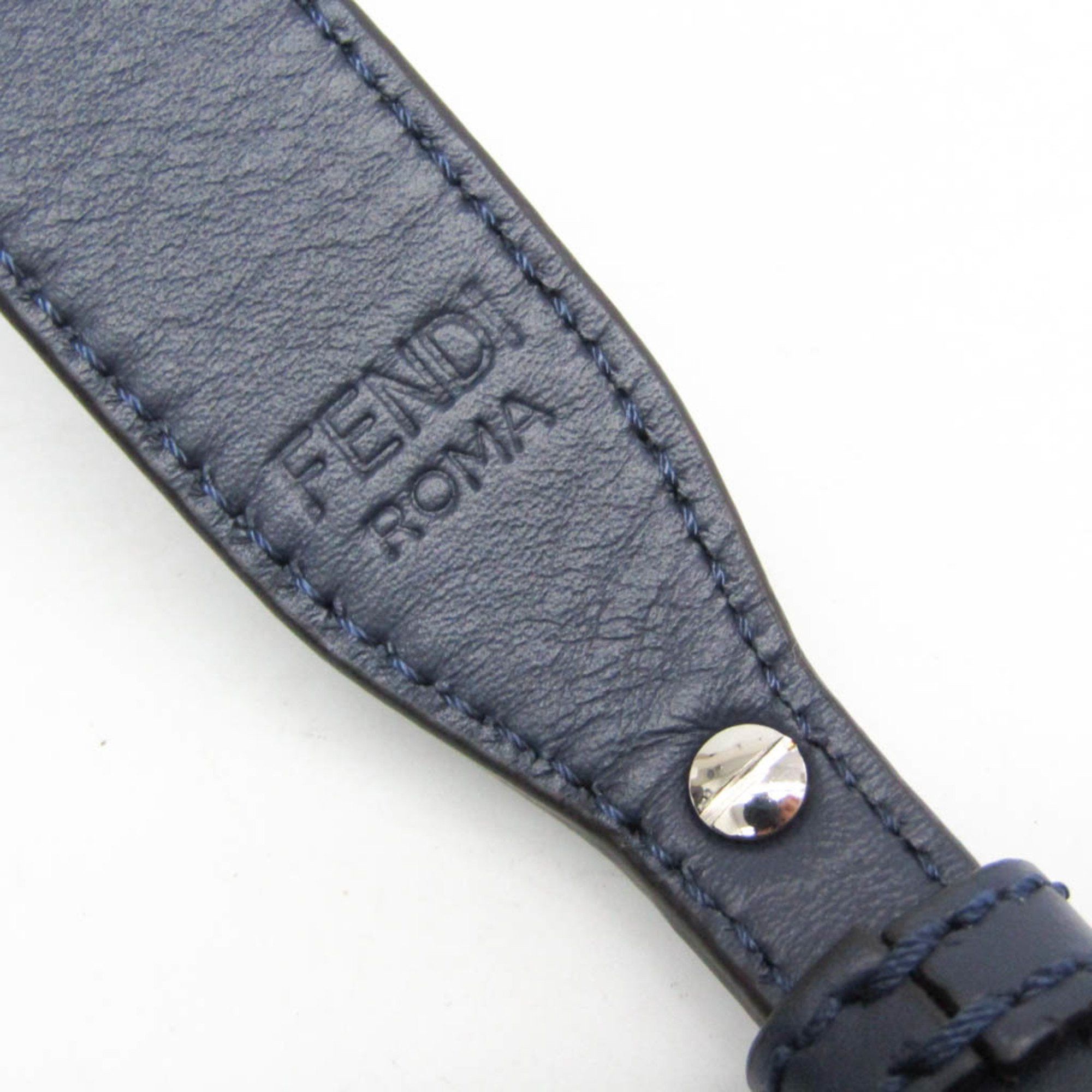 Fendi Fendi Flat Baguette Medium 7VA524 Women's Leather,Canvas Shoulder Bag Navy Size ONE SIZE - 12 Thumbnail