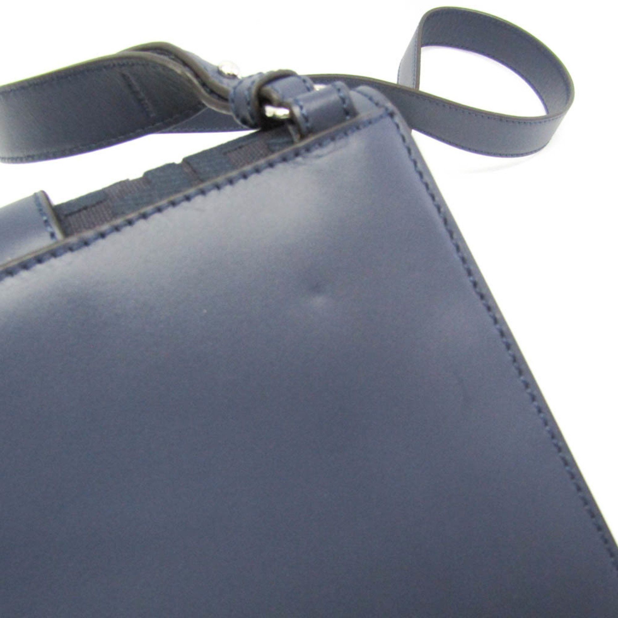 Fendi Fendi Flat Baguette Medium 7VA524 Women's Leather,Canvas Shoulder Bag Navy Size ONE SIZE - 7 Thumbnail