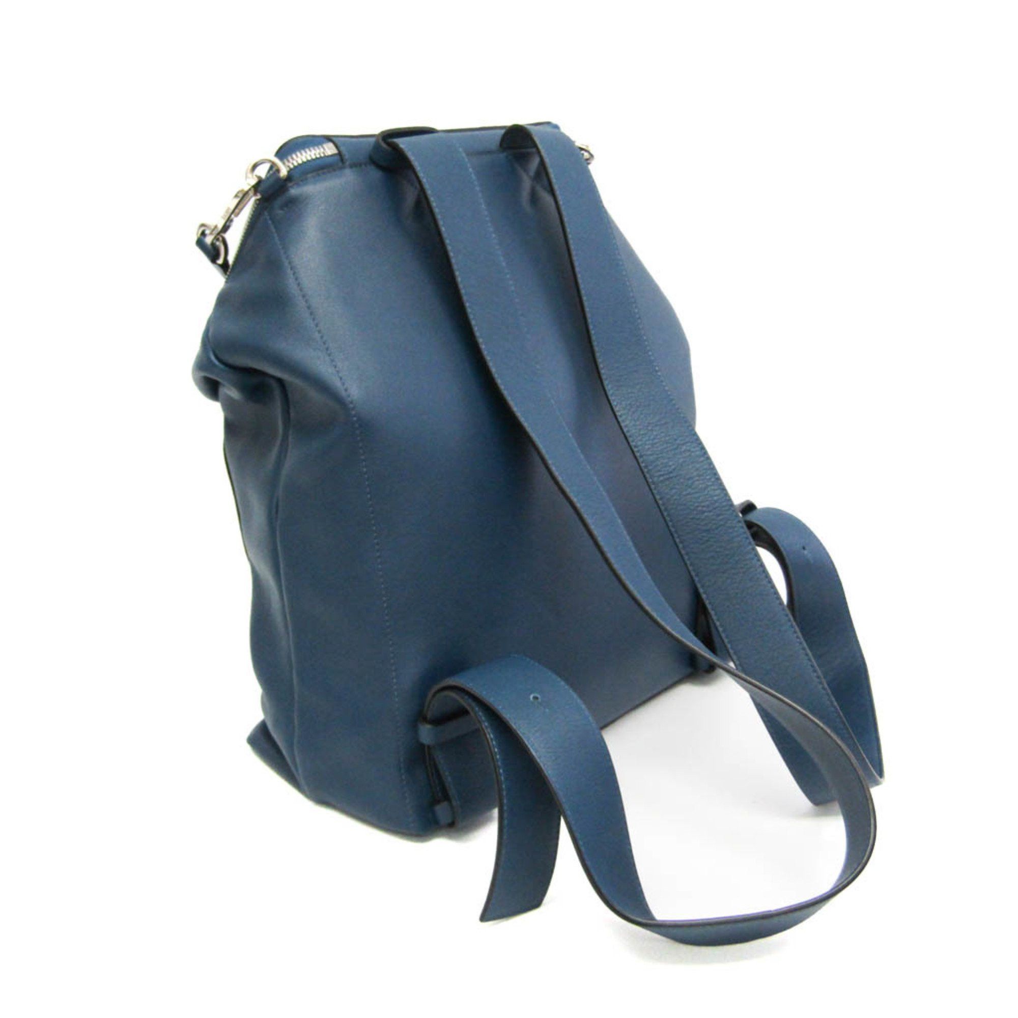 Loewe Loewe Goya Backpack 316.30.P40 Women's Leather Backpack Blue Size ONE SIZE - 3 Thumbnail
