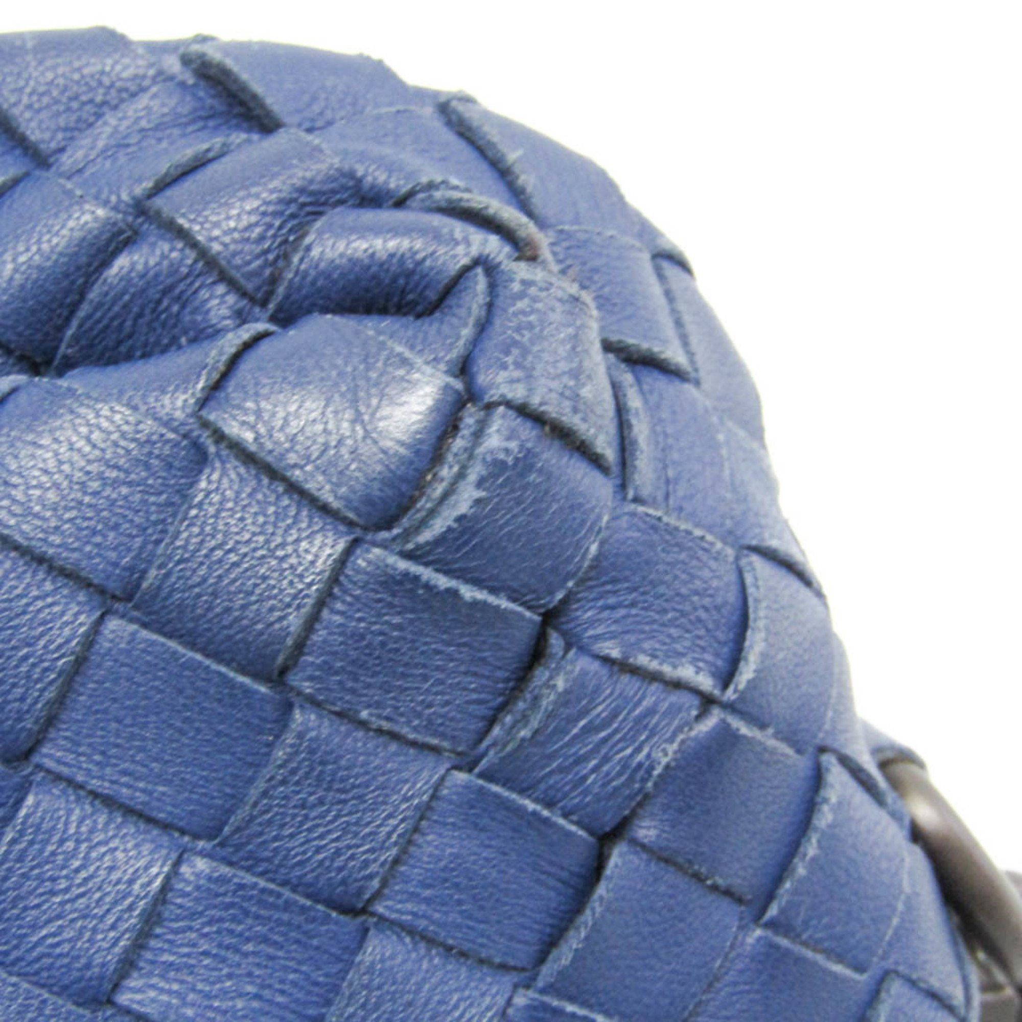 Bottega Veneta Intrecciato Women's Leather Shoulder Bag Blue