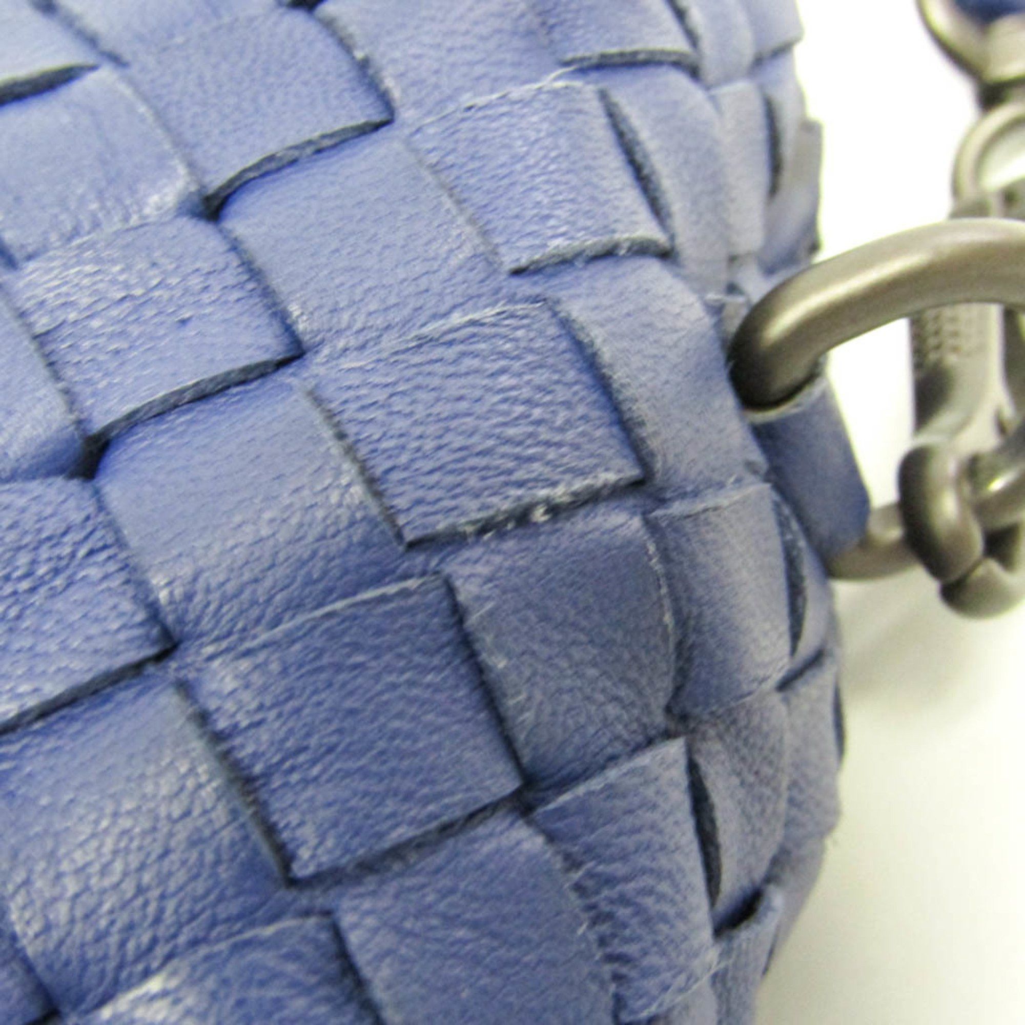 Bottega Veneta Intrecciato Women's Leather Shoulder Bag Blue