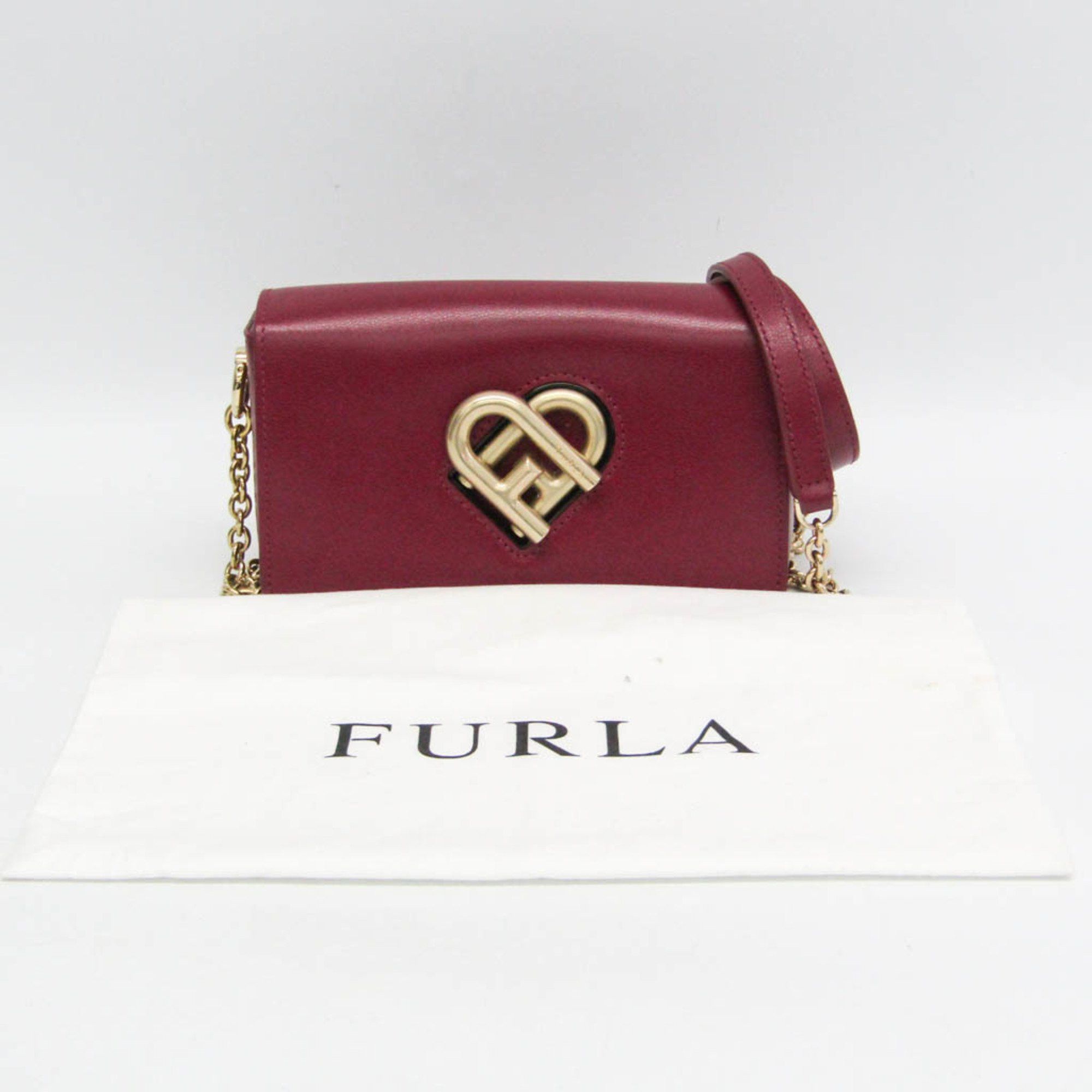Furla Furla Chain Women's Leather Shoulder Bag Bordeaux Size ONE SIZE - 2 Thumbnail