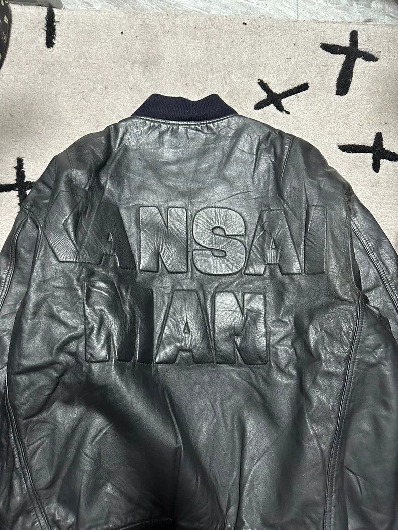 Yohji Yamamoto Kansai Yamamoto 90s Leather Bomber Jacket Size US L / EU 52-54 / 3 - 6 Thumbnail
