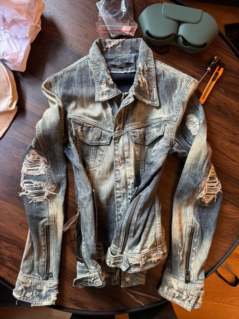 14th Addiction Distressed Denim Jacket for Men and Women Size US XS / EU 42 / 0 - 8 Thumbnail
