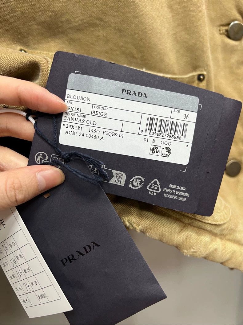 Prada Prada Khaki Vintage Jacket with Leather Collar Size US S / EU 44-46 / 1 - 5 Thumbnail