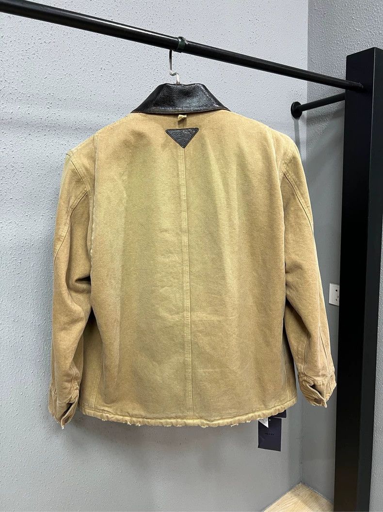Prada Prada Khaki Vintage Jacket with Leather Collar Size US S / EU 44-46 / 1 - 2 Thumbnail