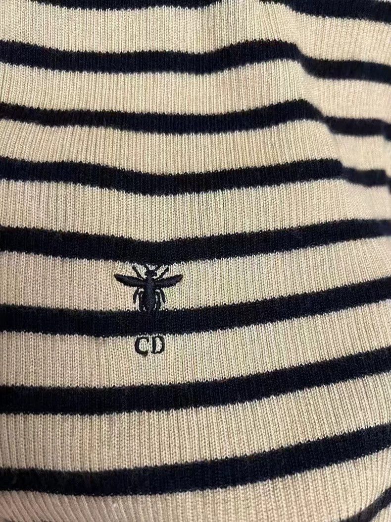 Dior Dior Striped Cashmere Short Sleeve Top Size US XS / EU 42 / 0 - 3 Thumbnail