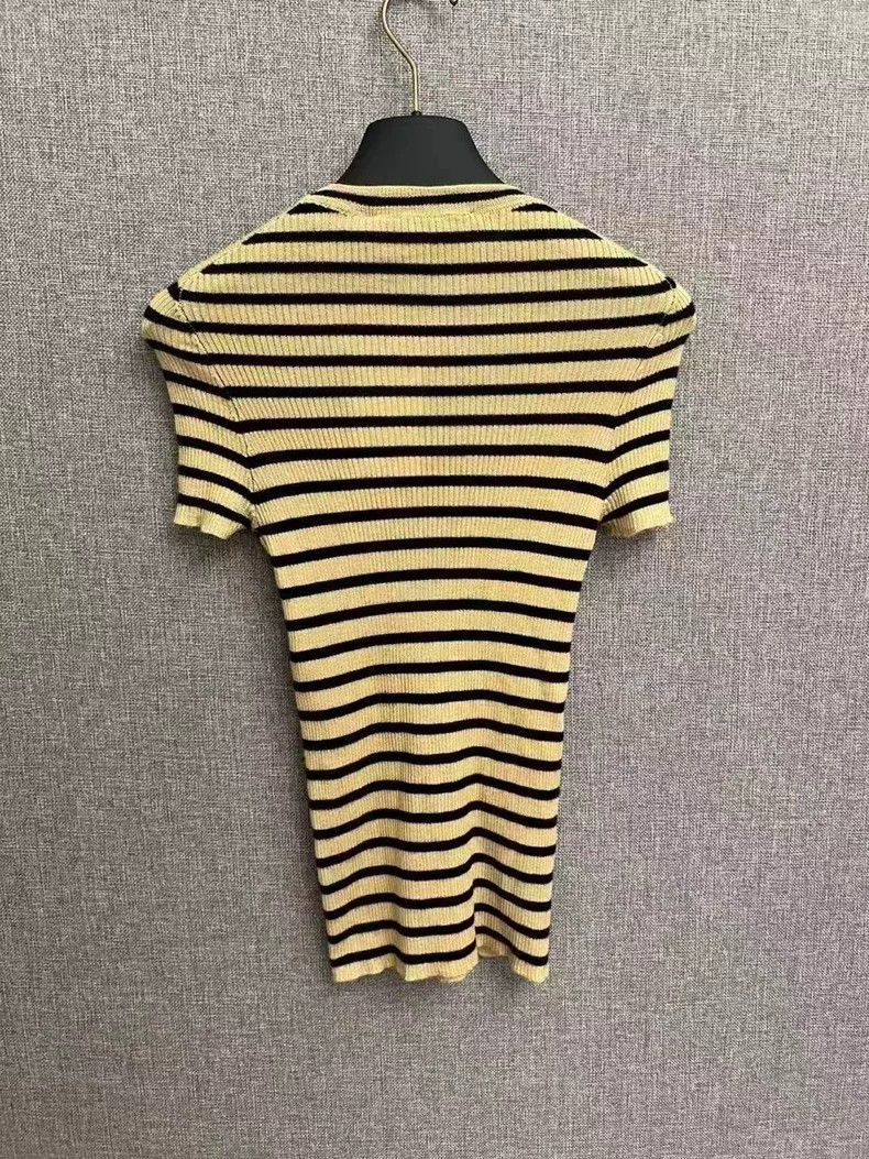Dior Dior Striped Cashmere Short Sleeve Top Size US XS / EU 42 / 0 - 2 Thumbnail