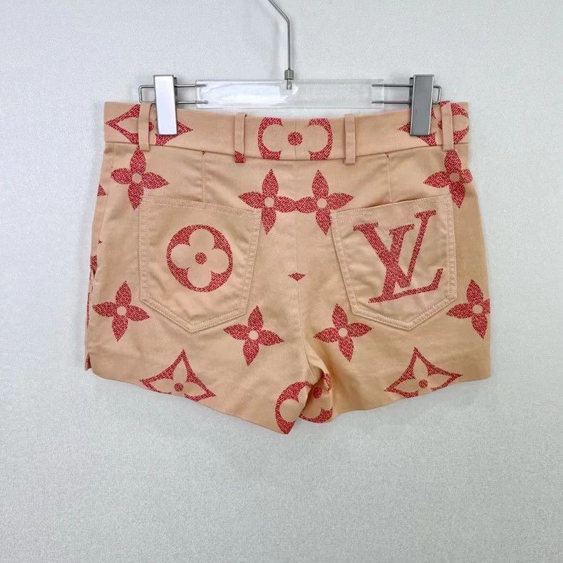 Louis Vuitton Louis Vuitton Beige Printed Denim Shorts Size US 36 / EU 52 - 2 Thumbnail