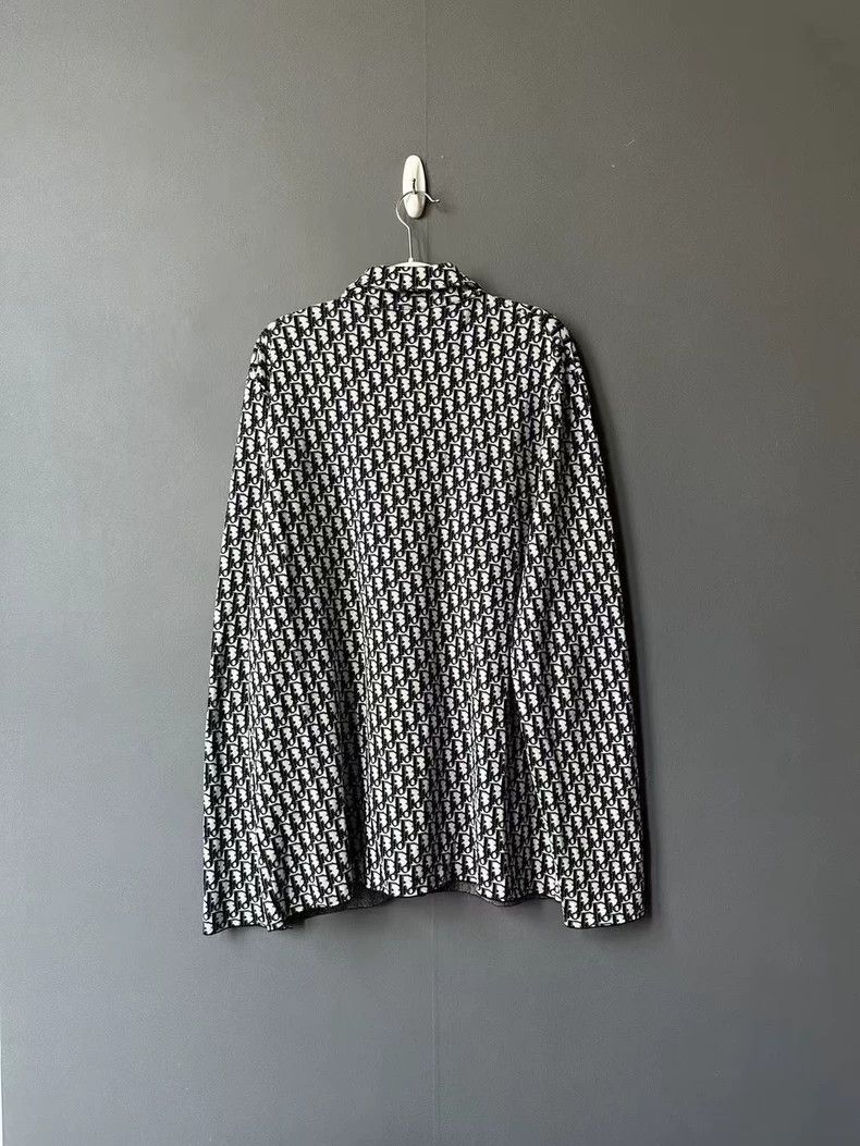 Dior Dior Navy Blue Printed Long Sleeve Shirt Size US XL / EU 56 / 4 - 2 Thumbnail