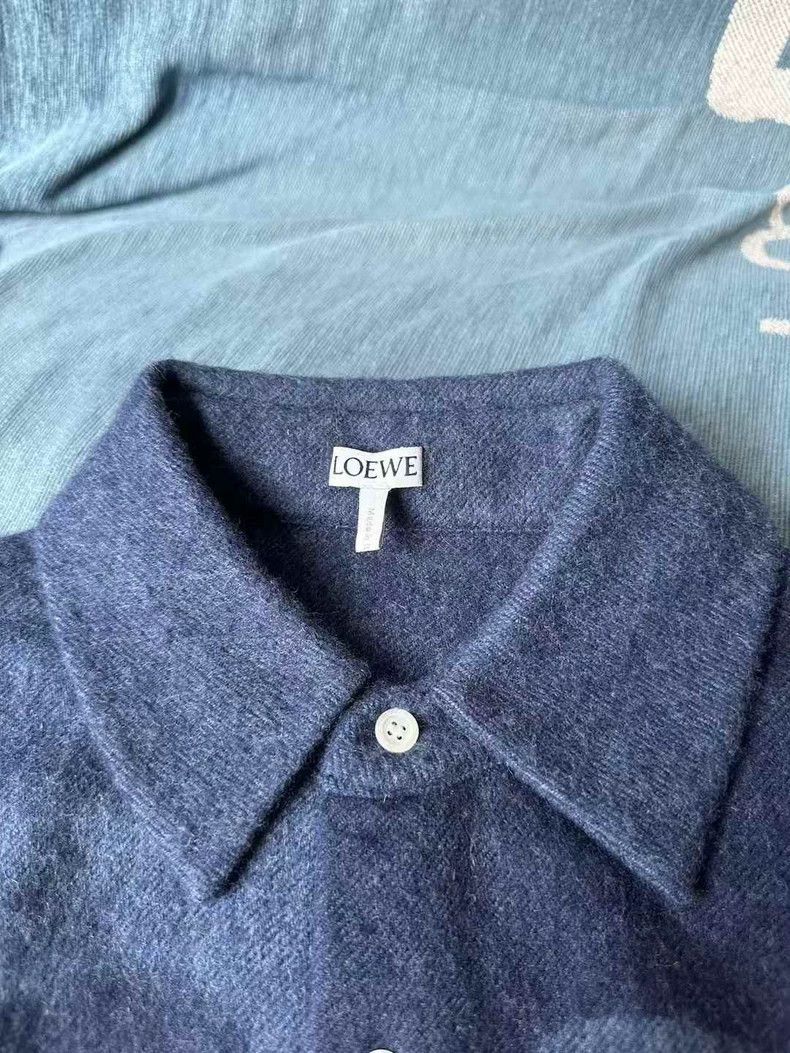 Loewe Loewe Blue Logo Long Shirt Coat Size US L / EU 52-54 / 3 - 3 Thumbnail