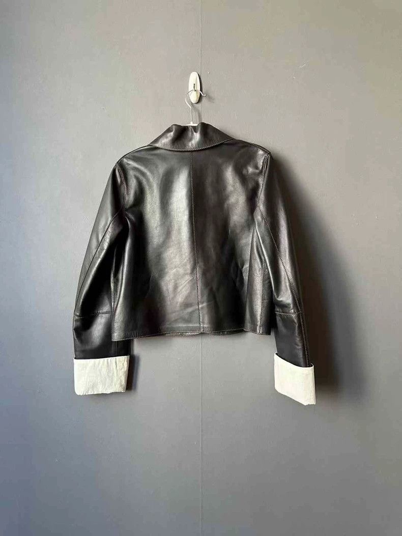 Loewe Loewe Black and White Short Leather Jacket Size US S / EU 44-46 / 1 - 2 Thumbnail