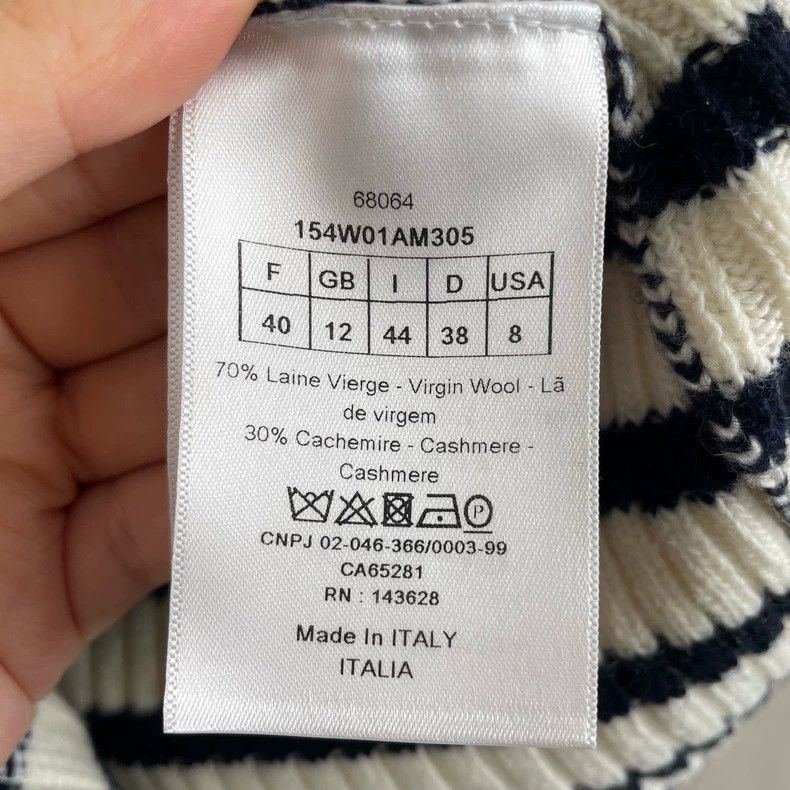Dior Christian Dior Striped Knit Sweater in Black and White Size US M / EU 48-50 / 2 - 4 Thumbnail