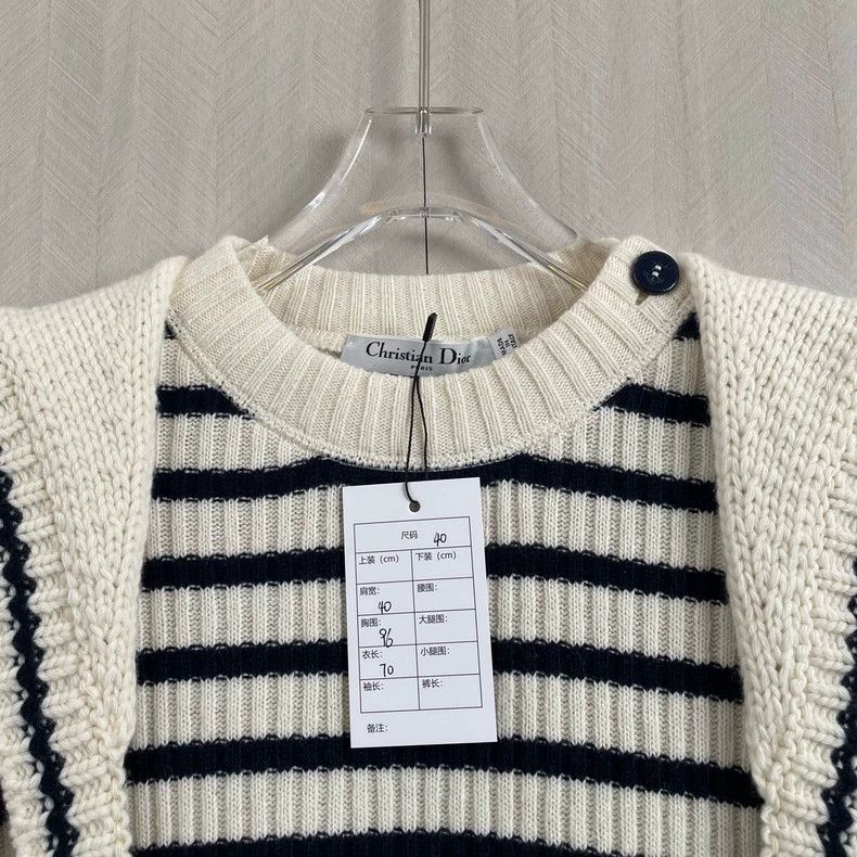 Dior Christian Dior Striped Knit Sweater in Black and White Size US M / EU 48-50 / 2 - 3 Thumbnail