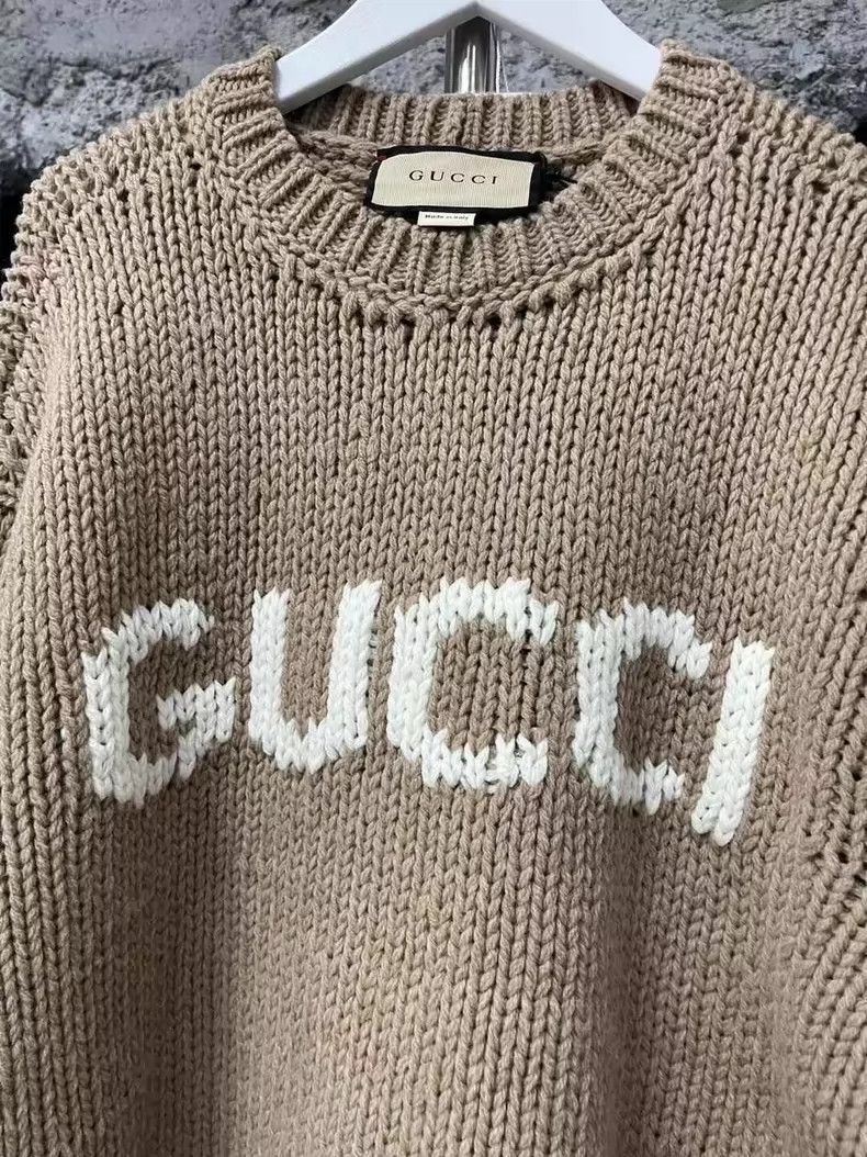 Gucci Gucci Logo Sweater in Khaki Color Size US XL / EU 56 / 4 - 4 Thumbnail