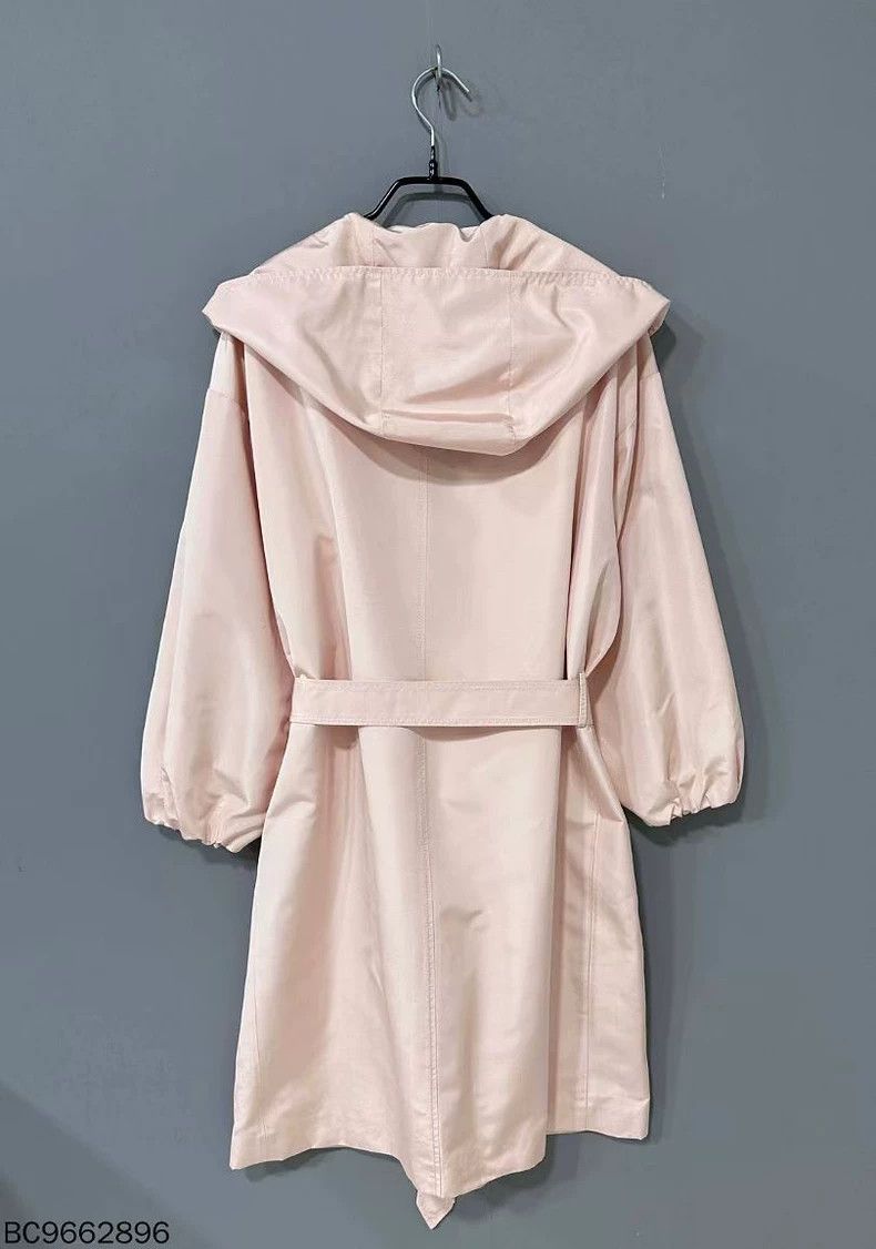 Dior Long Pink Belted Hooded Windbreaker Coat Size US S / EU 44-46 / 1 - 3 Thumbnail